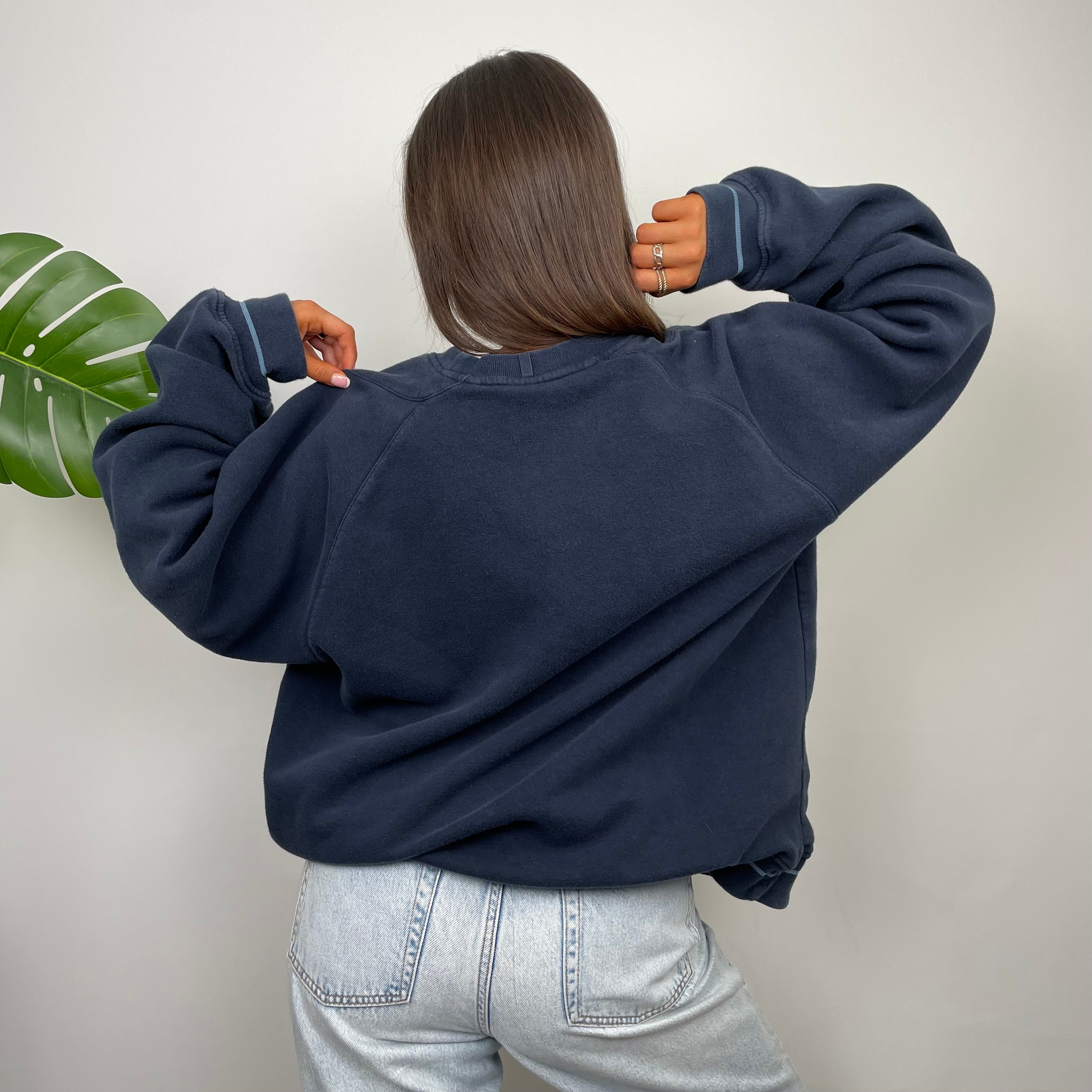 Adidas RARE Navy Embroidered Spell Out Sweatshirt (M)