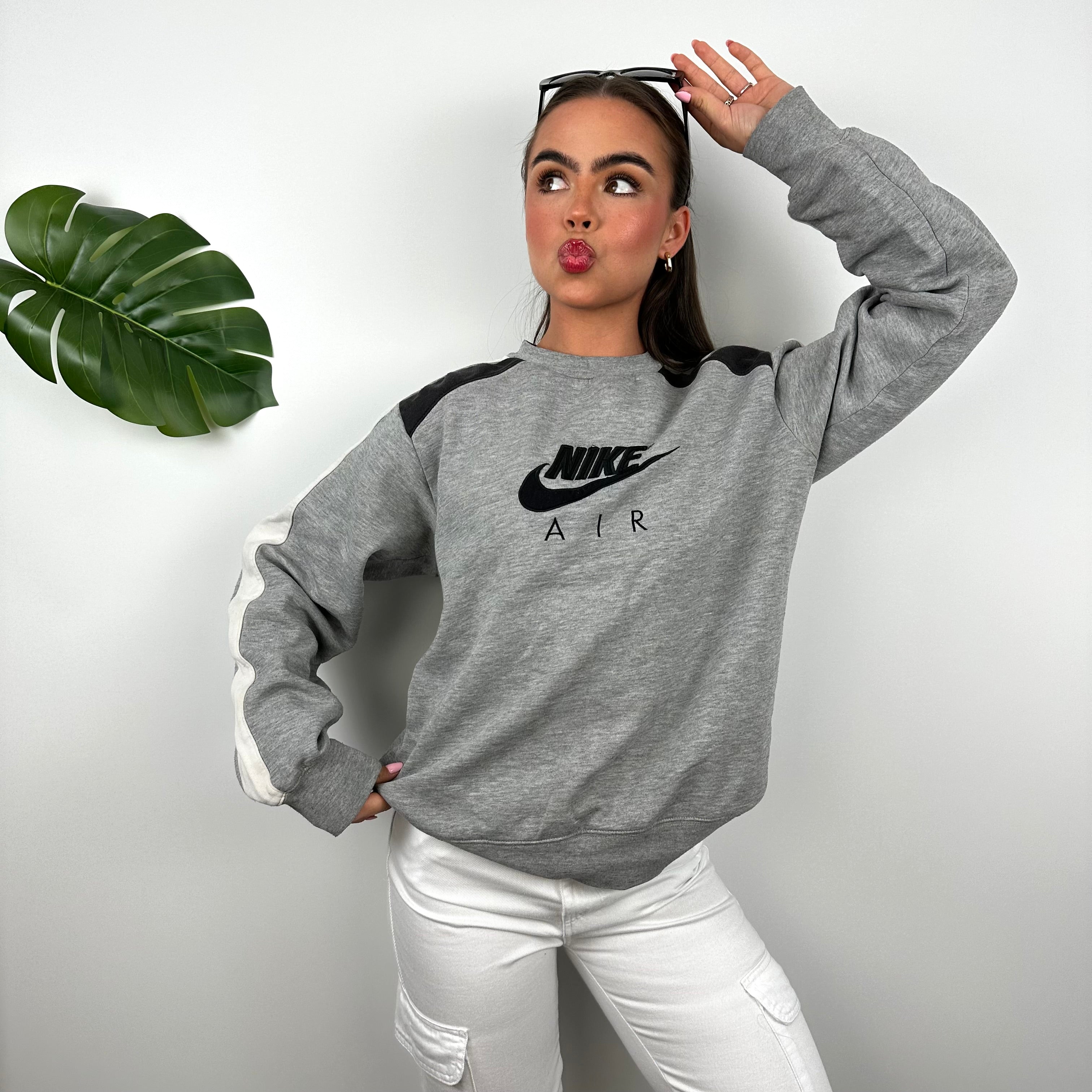 Nike Air Grey Embroidered Spell Out Sweatshirt (S)