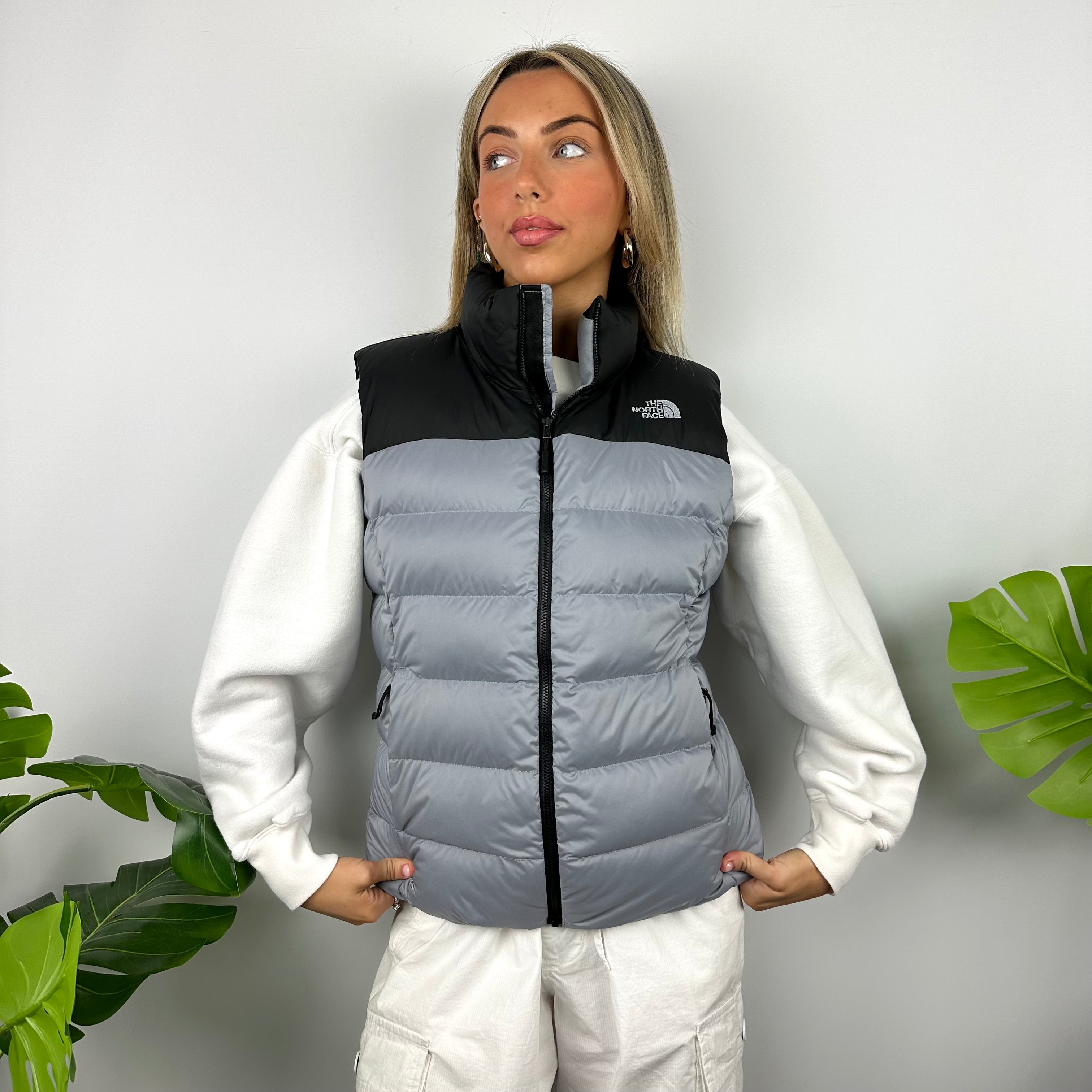 The North Face Grey Nuptse 700 Puffer Gilet (M)