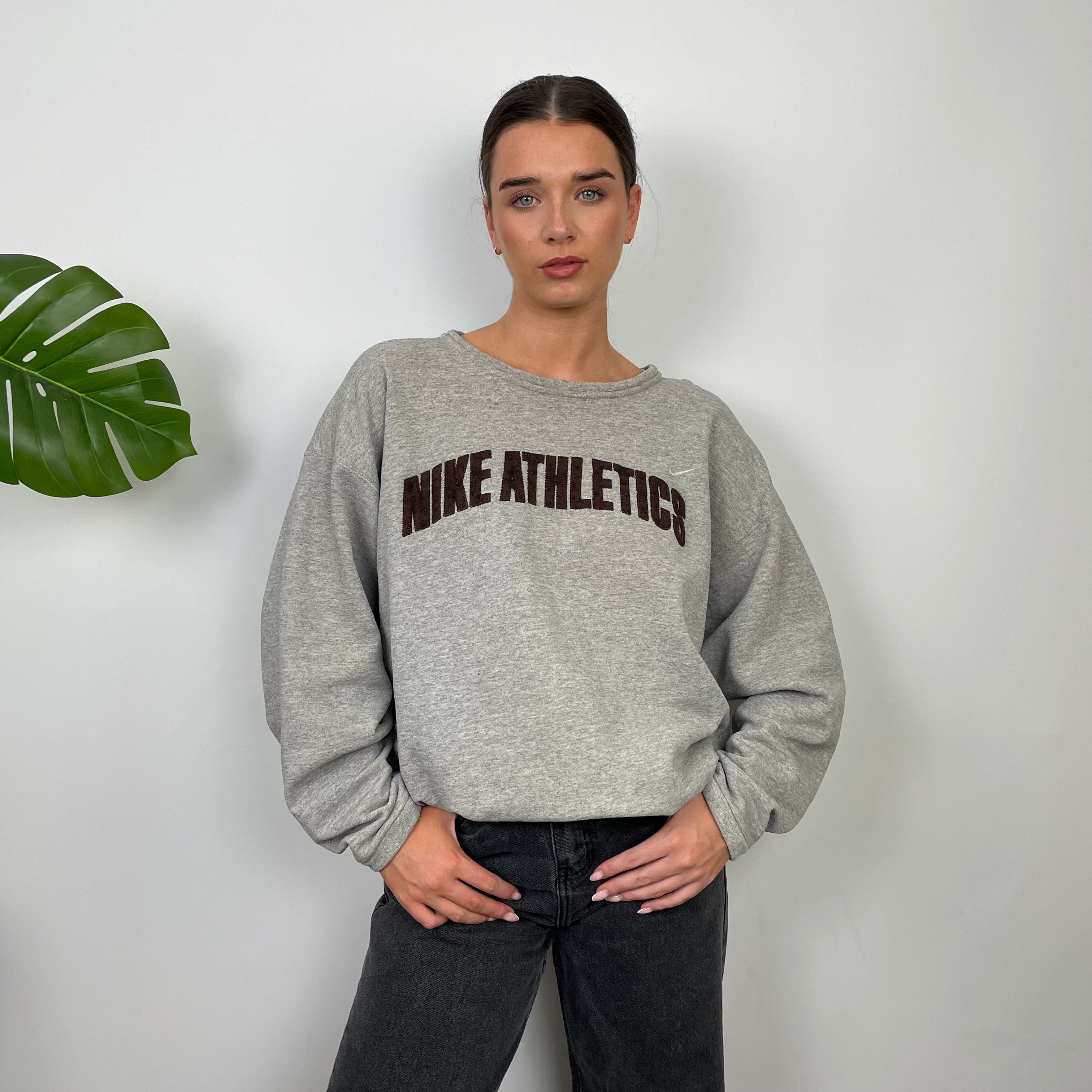 Nike Athletic Grey Embroidered Spell Out Sweatshirt (L)