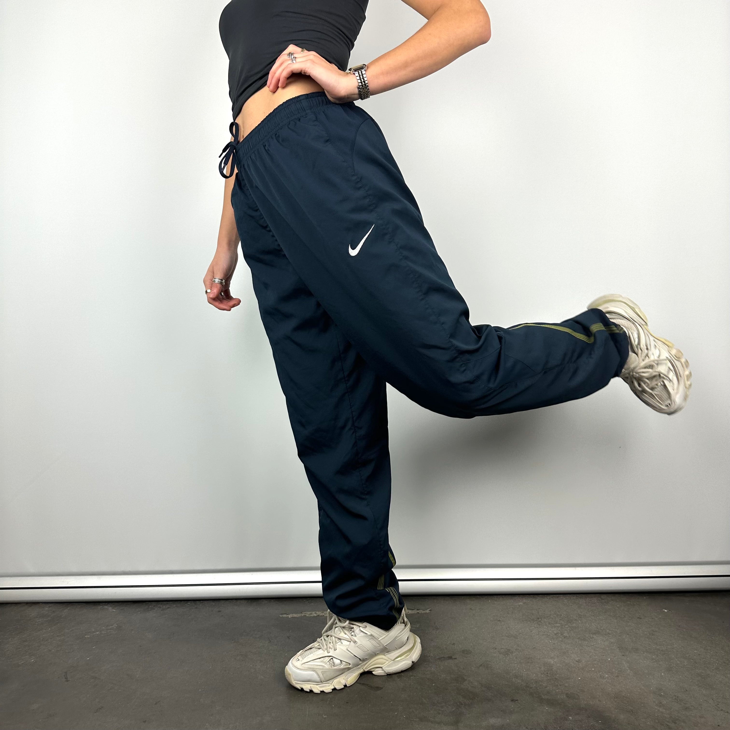 Nike Navy Embroidered Swoosh Track Pants (M)