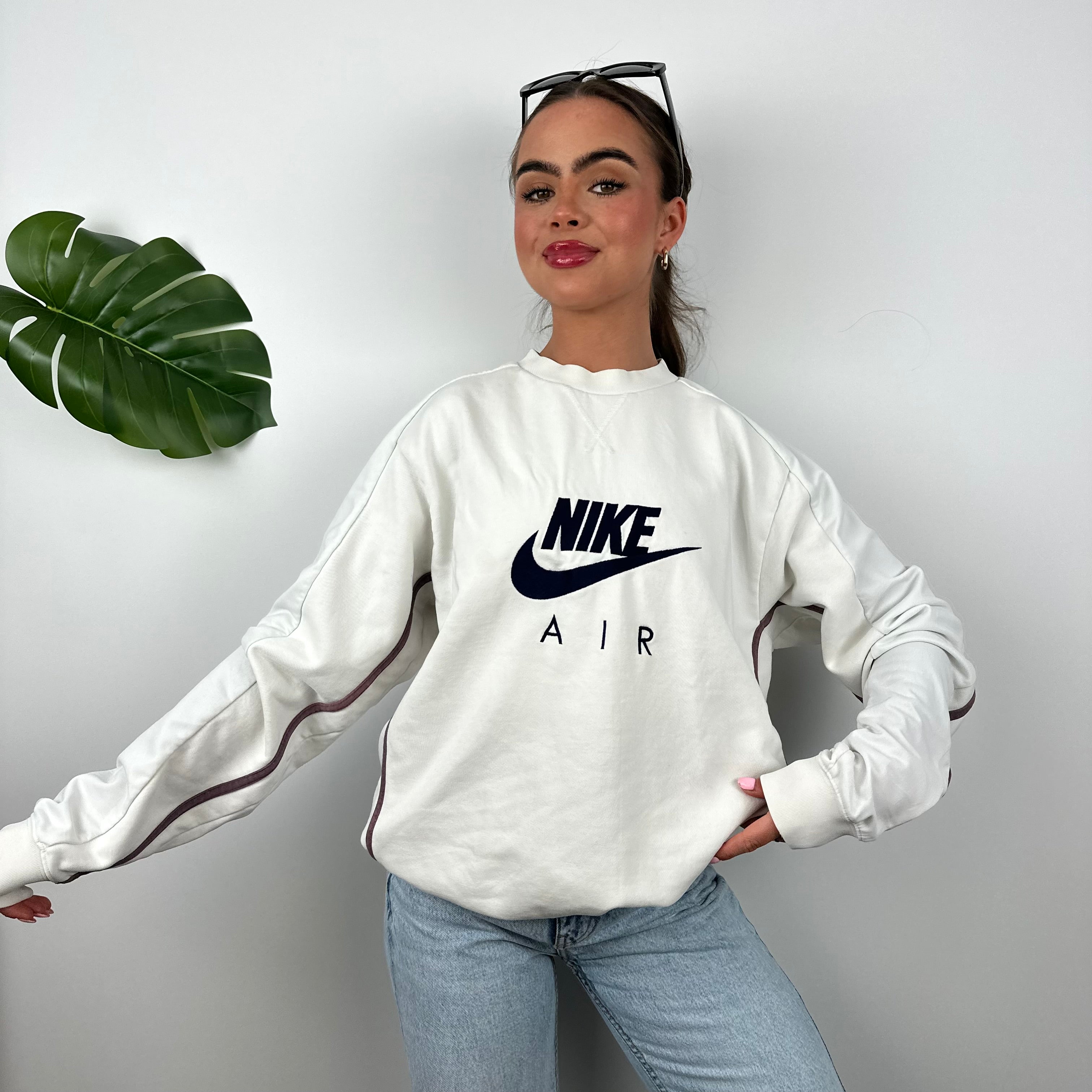 Nike Air RARE White Embroidered Spell Out Sweatshirt (M)