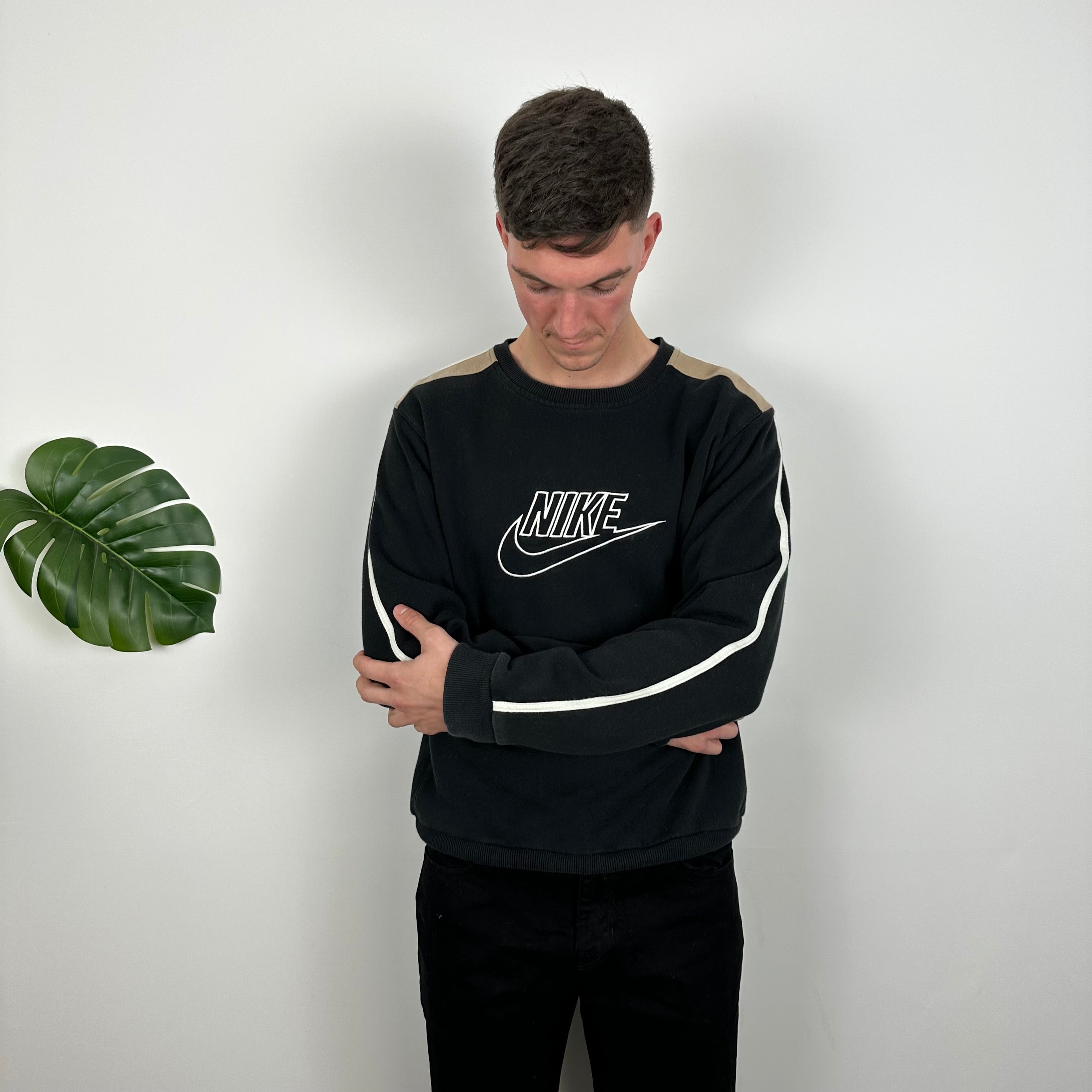 Nike RARE Black Embroidered Spell Out Sweatshirt (M)