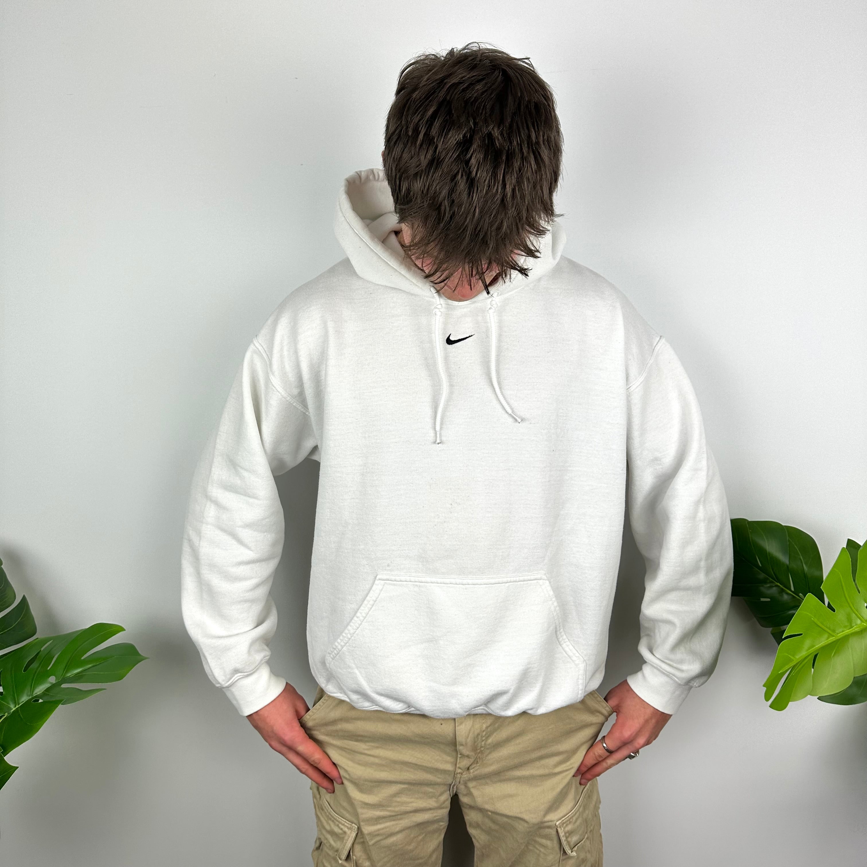 Nike White Embroidered Centre Swoosh Hoodie As Worn By Travis Scott (M)