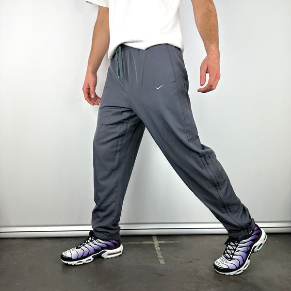 Nike Grey Embroidered Swoosh Track Pants (M)