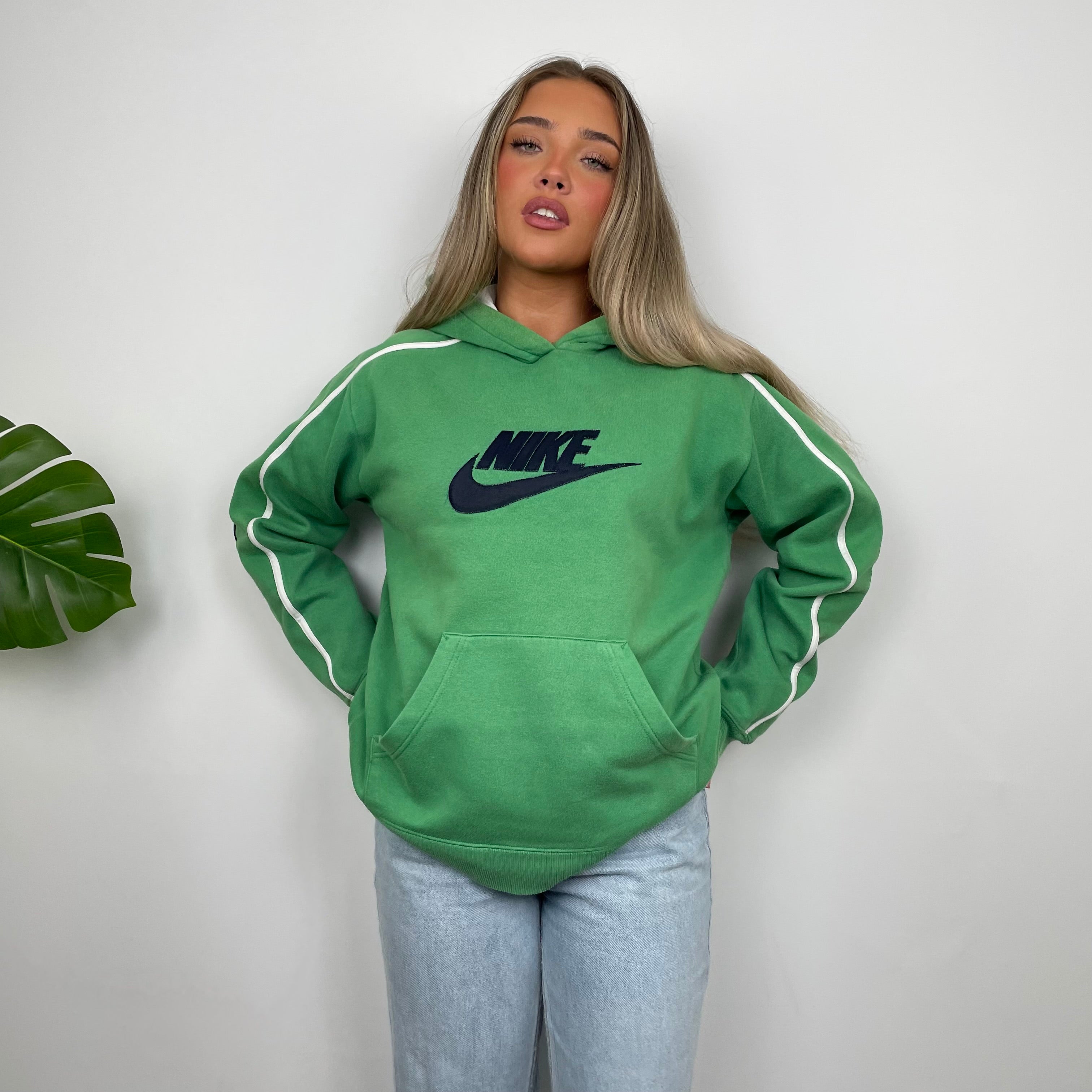 Nike Green Embroidered Spell Out Hoodie (M)