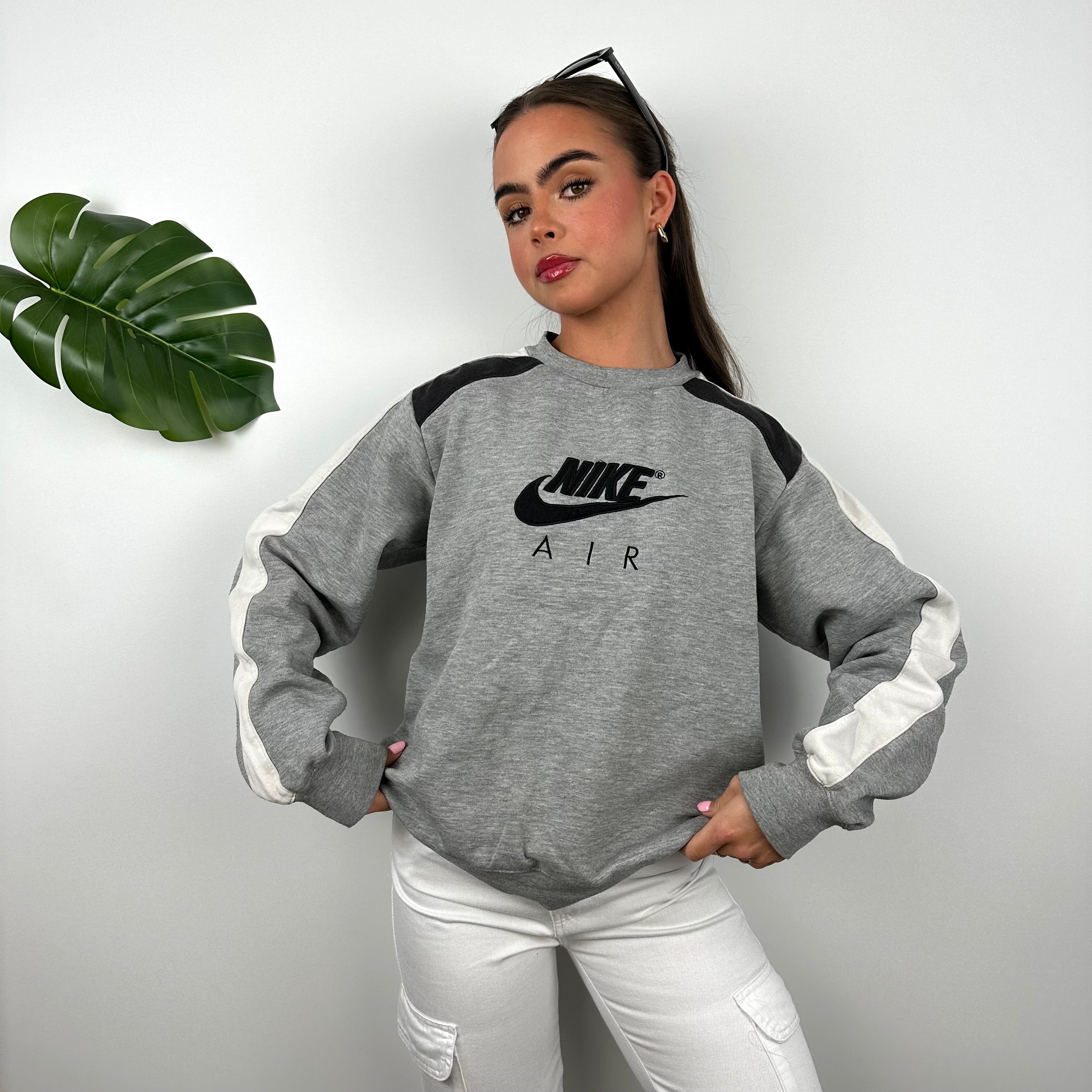 Nike Air Grey Embroidered Spell Out Sweatshirt (S)