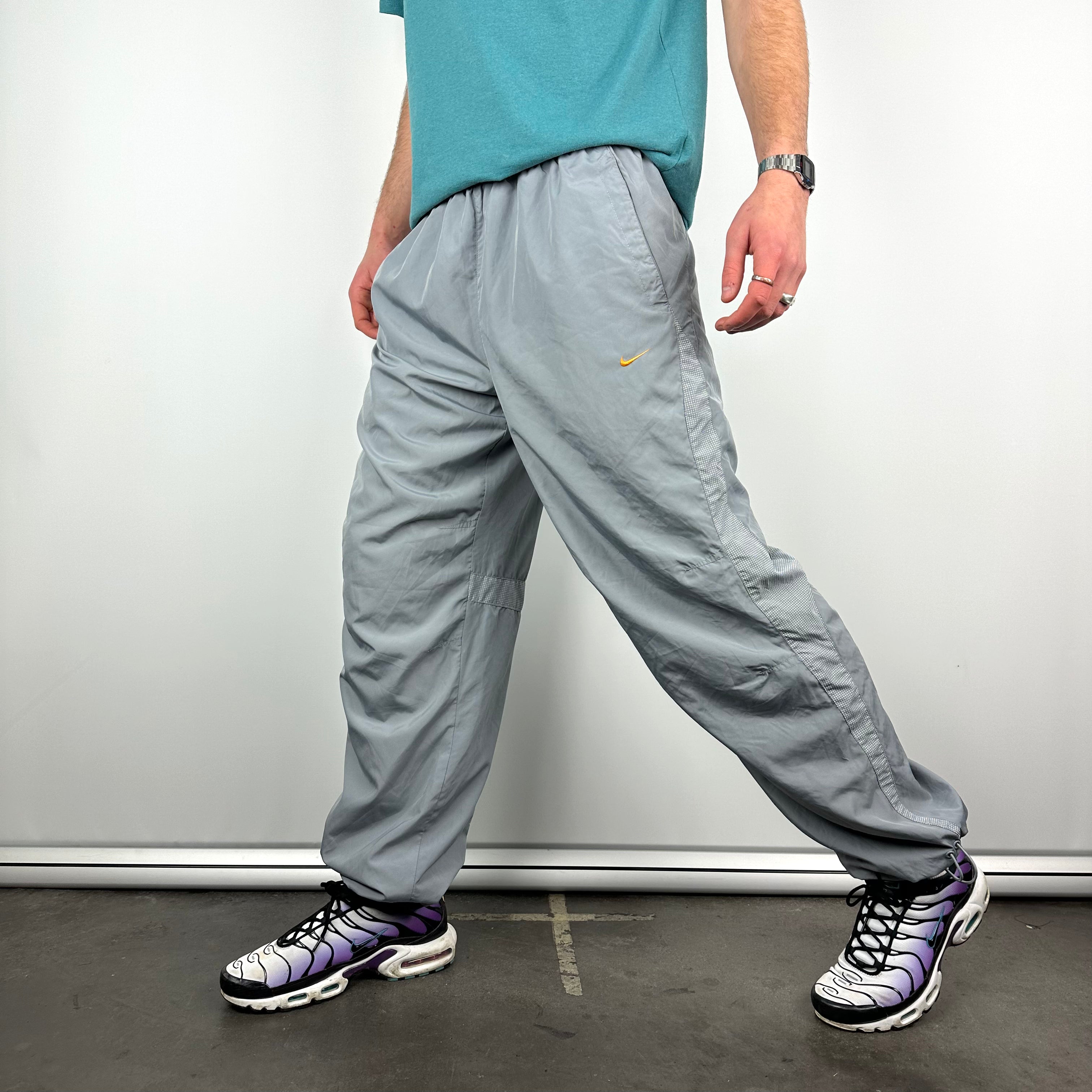 Nike Air Max Grey Embroidered Swoosh Track Pants (L)