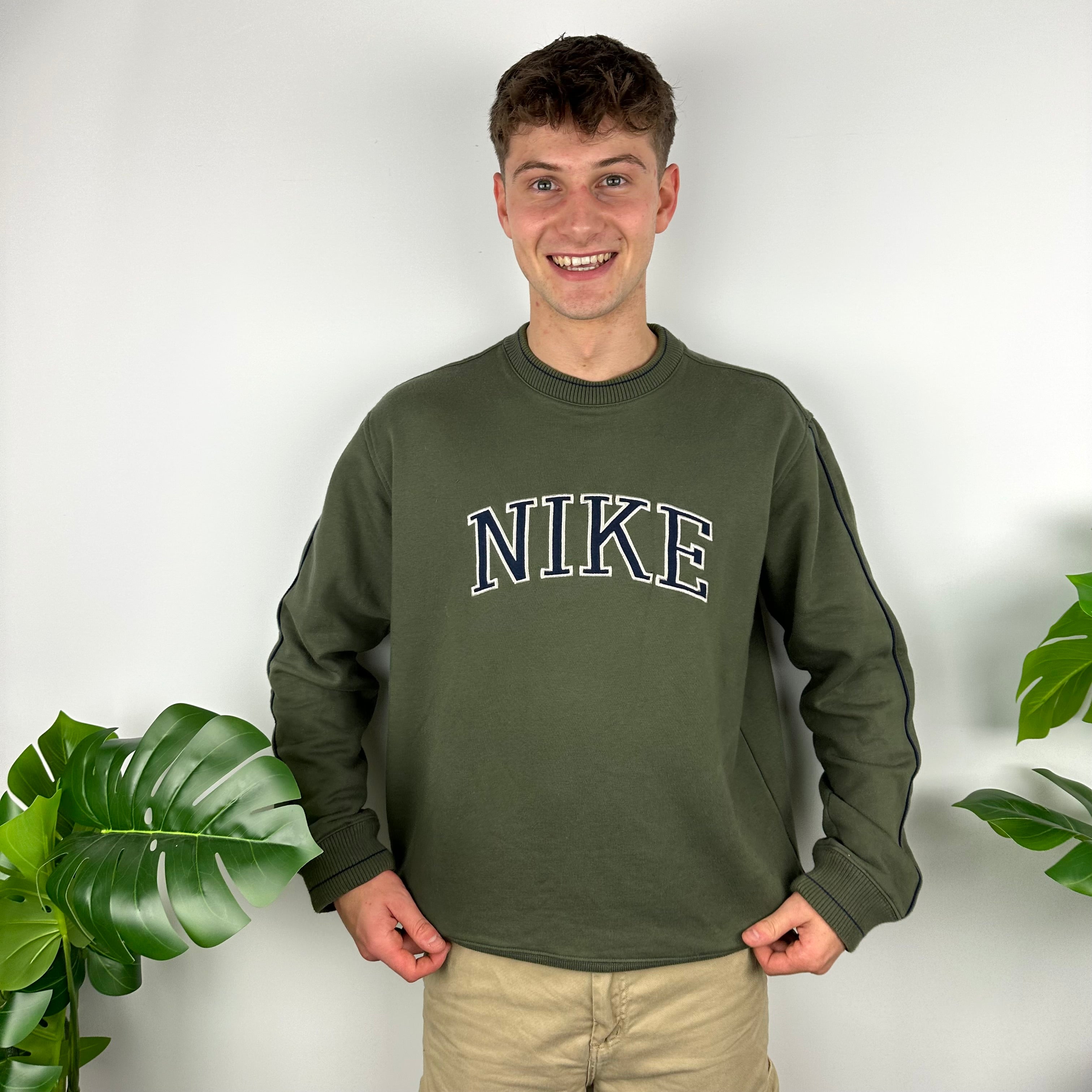 Nike Green Embroidered Spell Out Sweatshirt (L)