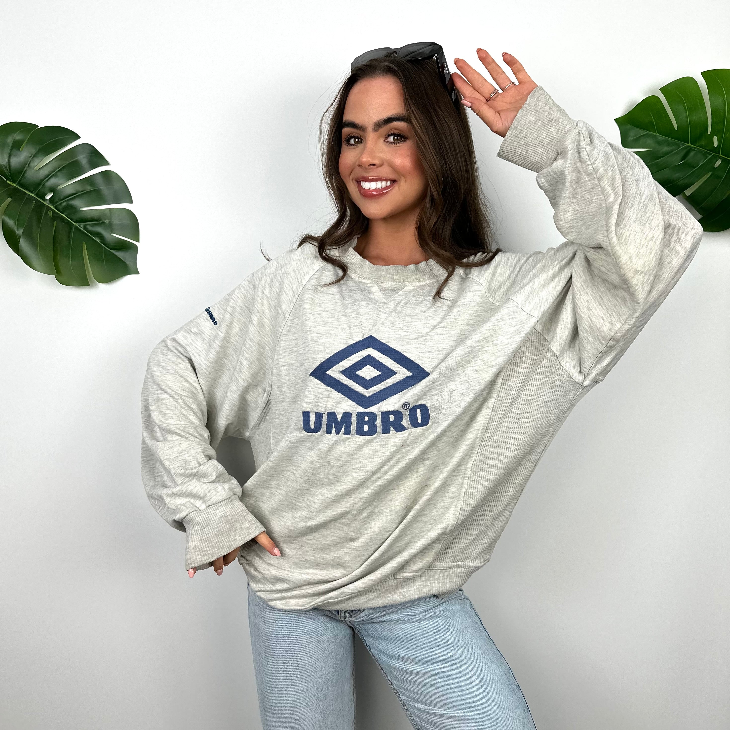 Umbro Grey Embroidered Spell Out Sweatshirt (L)