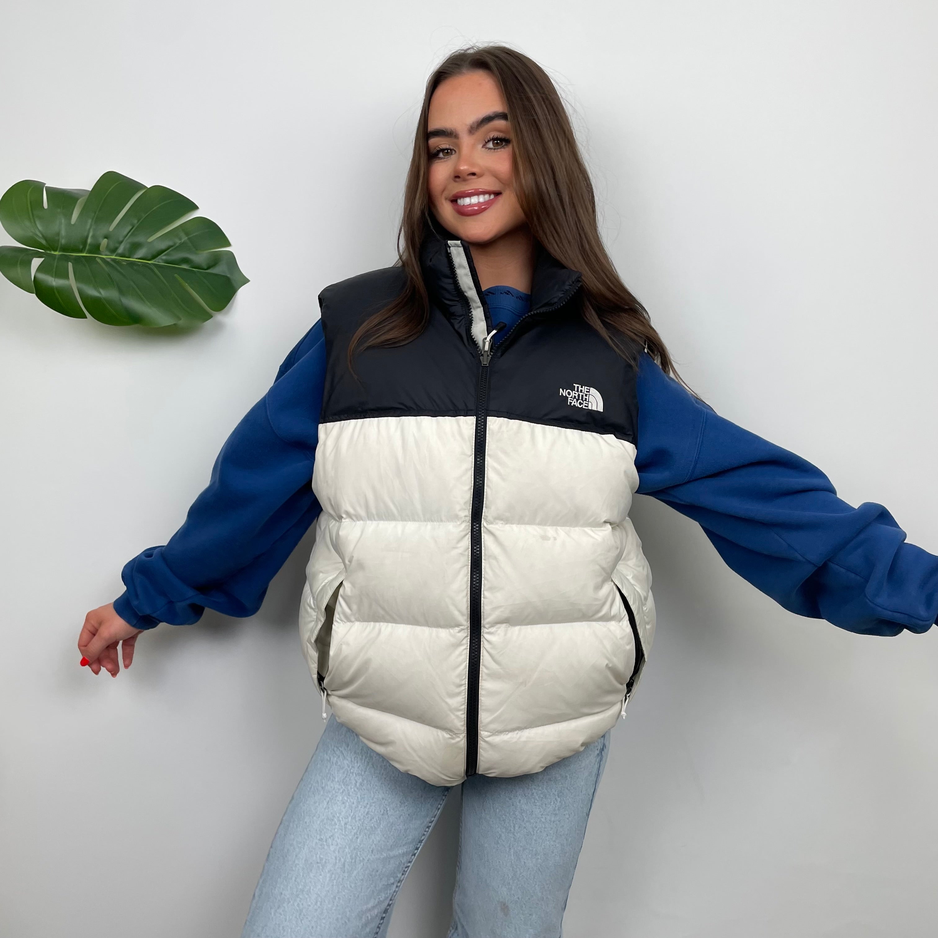 The North Face RARE White Nuptse 700 Puffer Gilet (L)