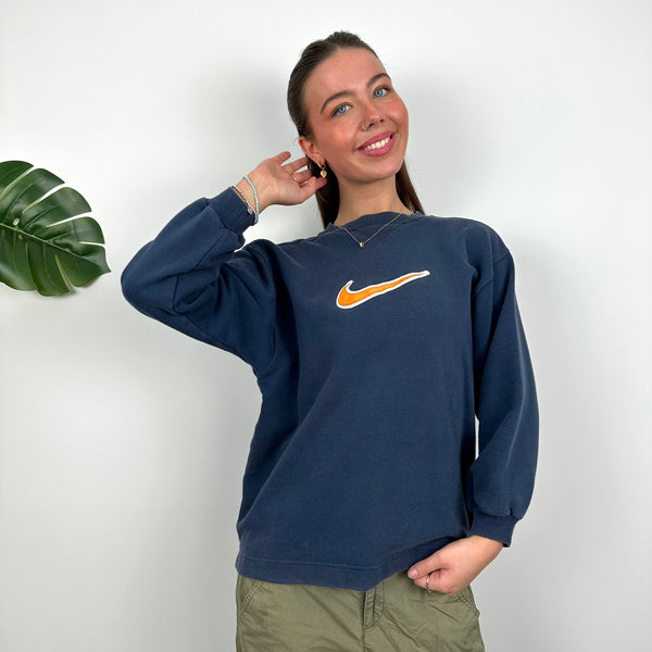 Nike Navy Embroidered Centre Swoosh Sweatshirt (S)