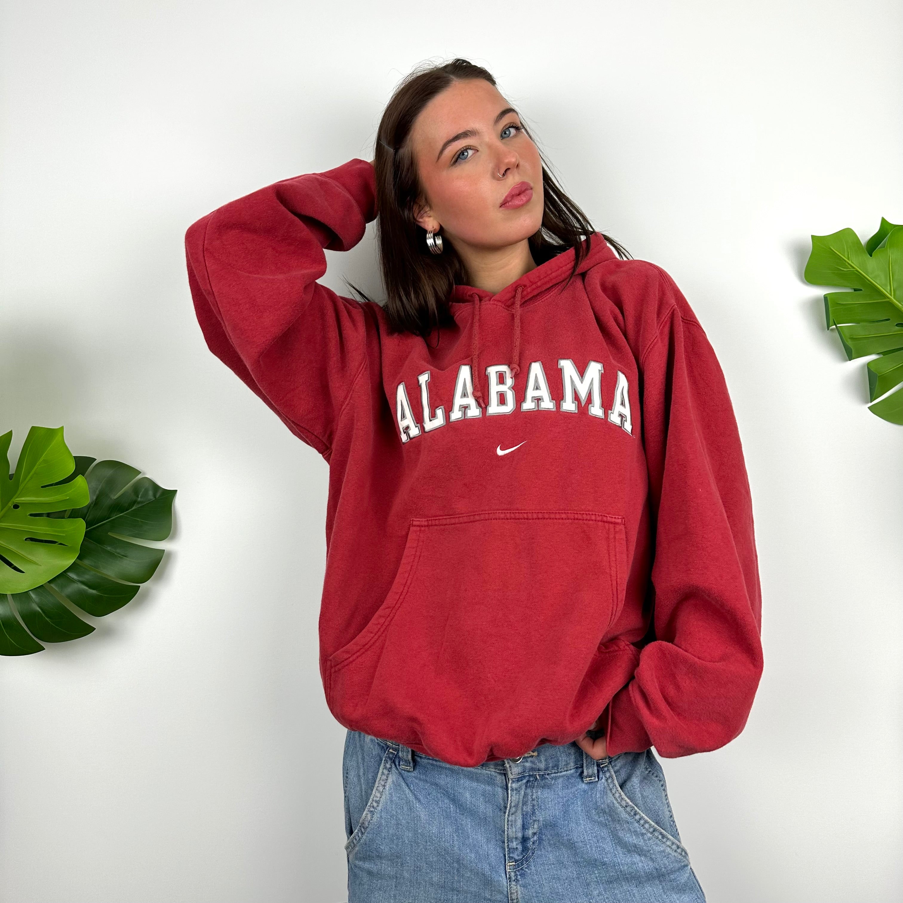 Nike x Alabama Red Embroidered Spell Out Hoodie (L)