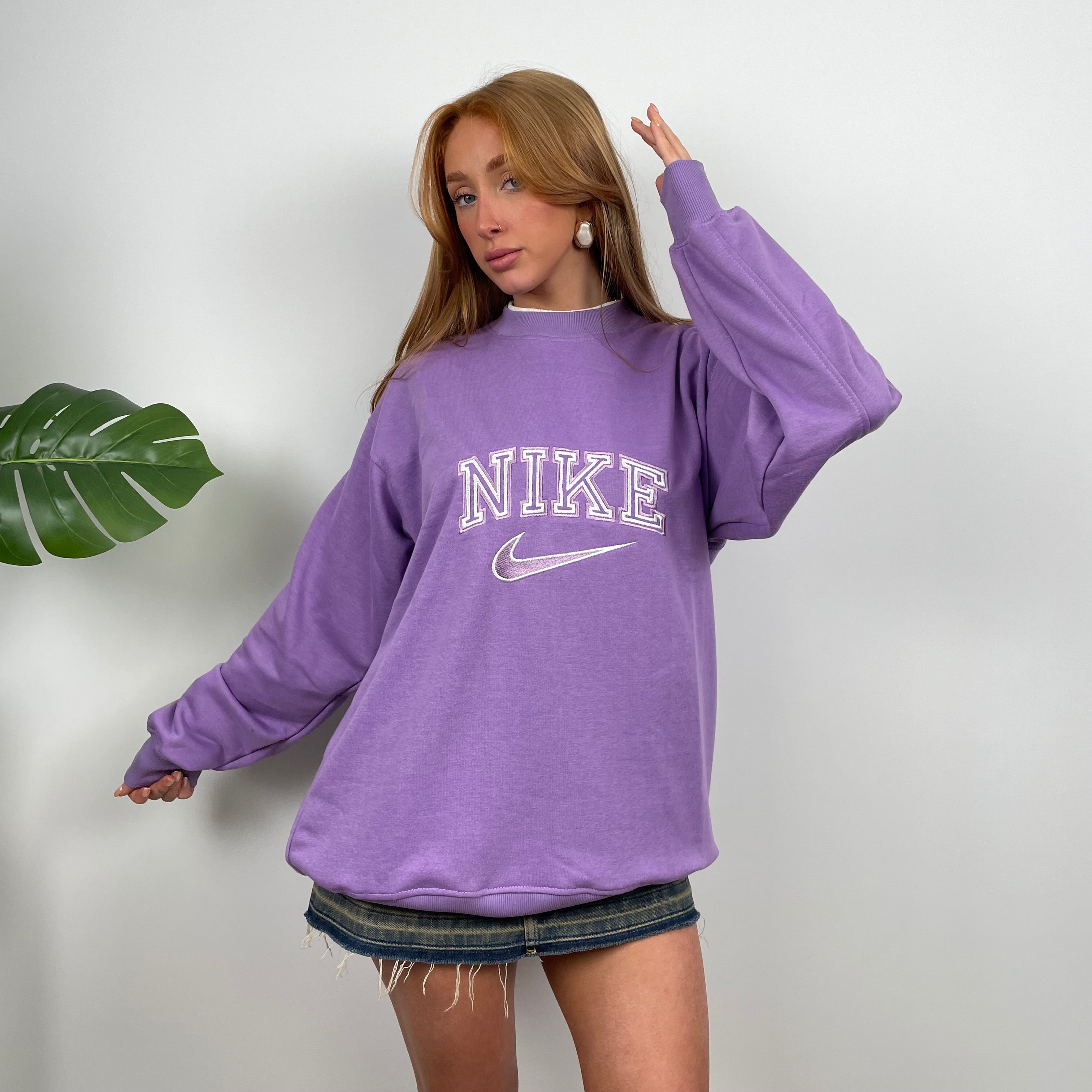 Nike Lilac Embroidered Spell Out Sweatshirt (L)