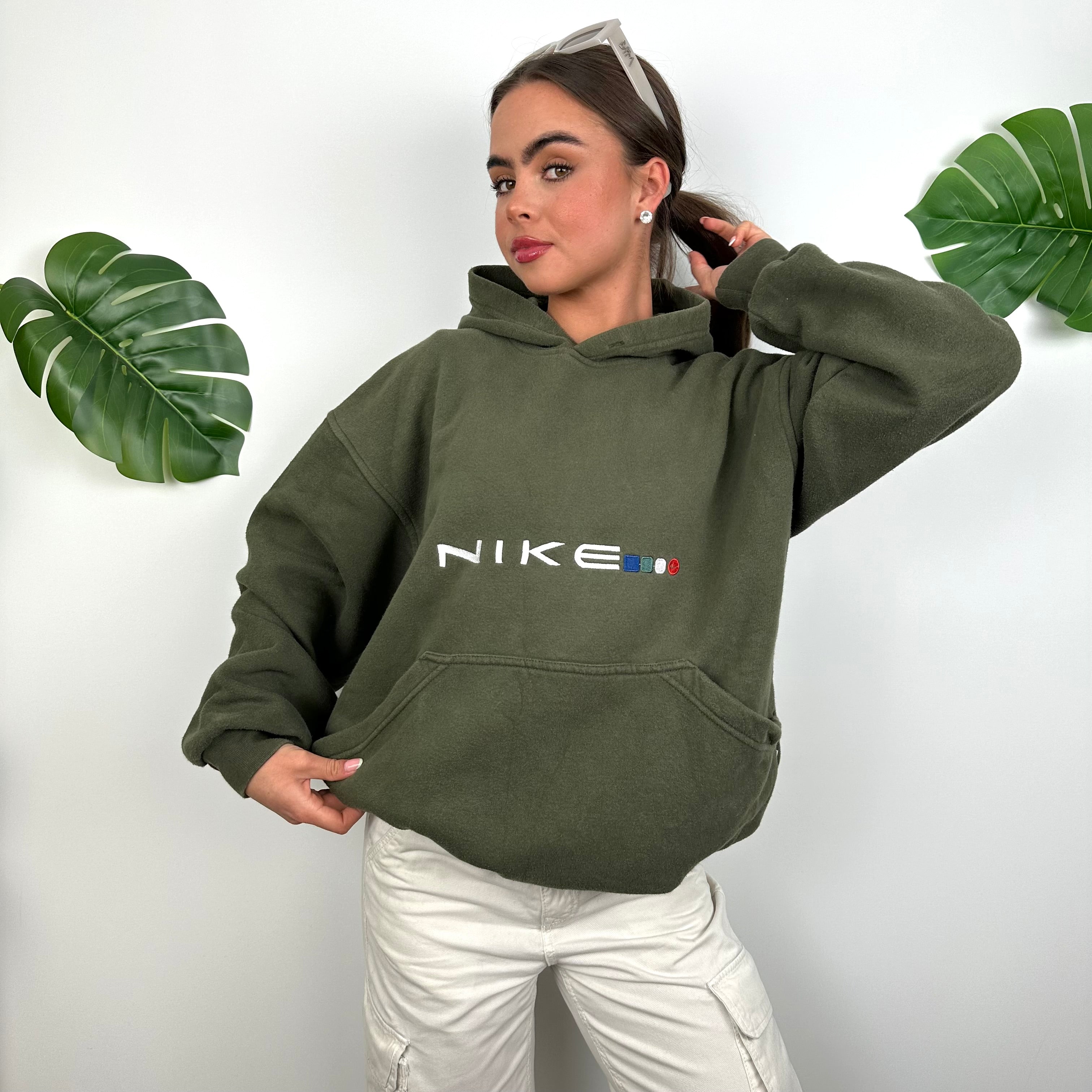 Nike Green Embroidered Spell Out Hoodie (M)