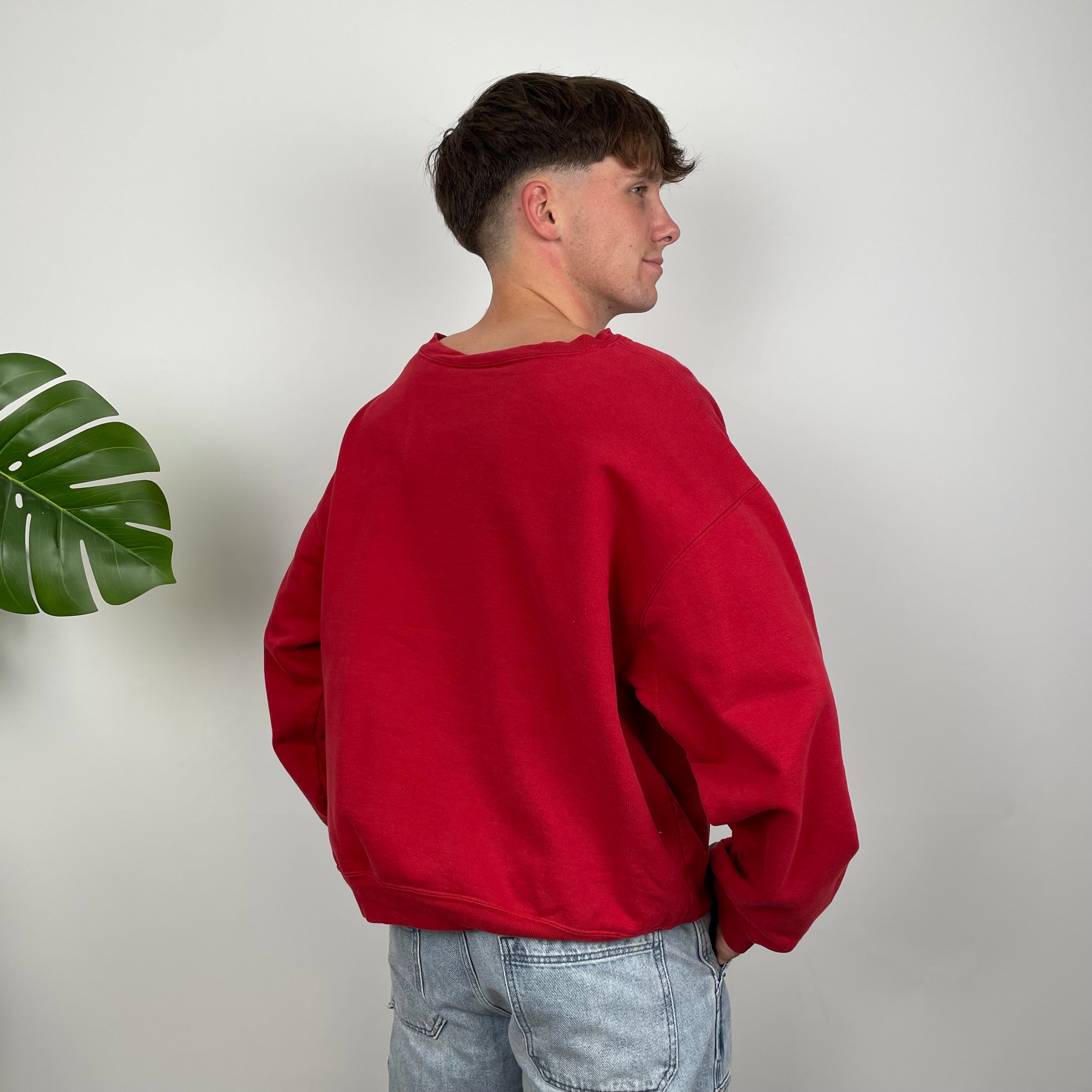 Timberland Red Embroidered Spell Out Sweatshirt (S)