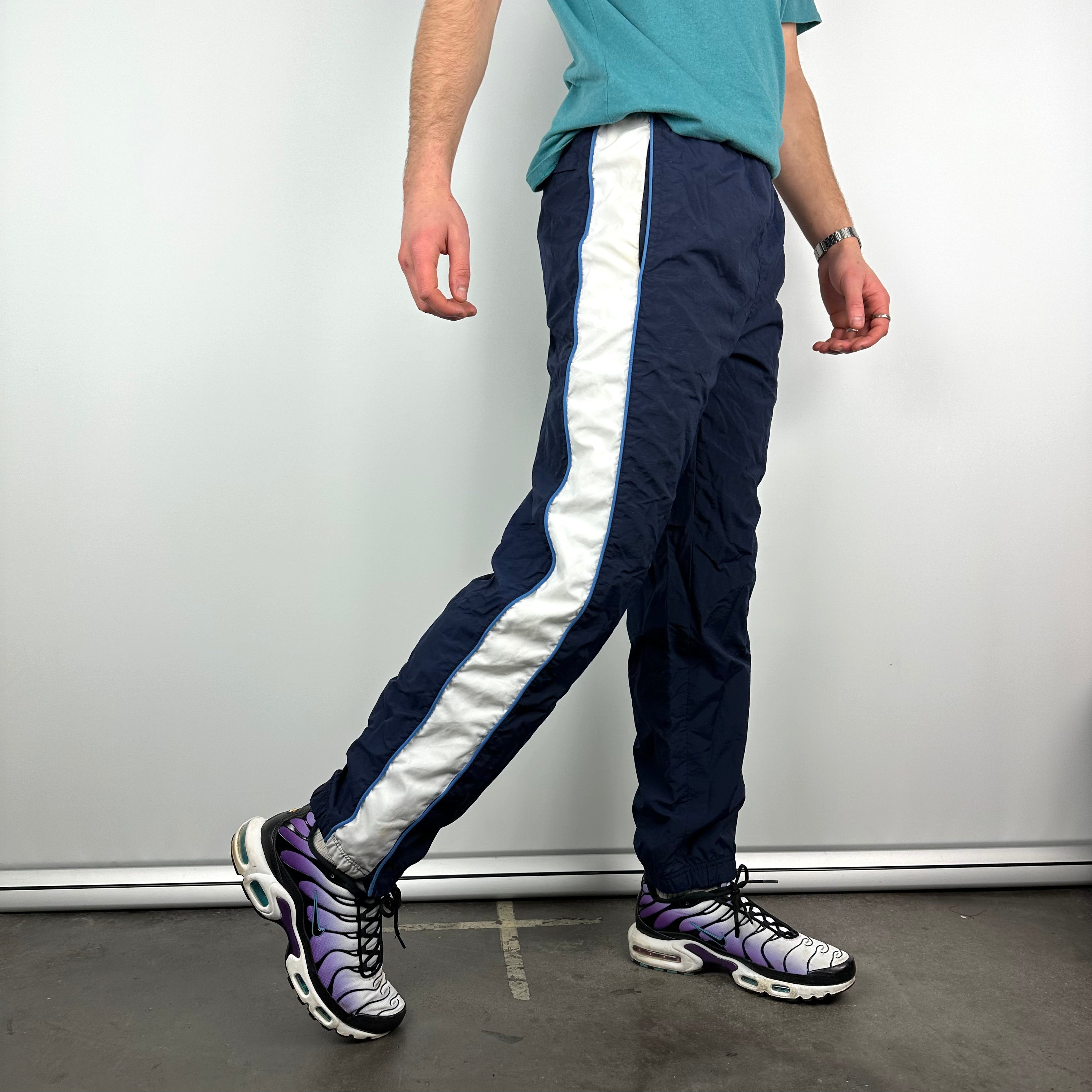 Nike Navy Embroidered Swoosh Track Pants (M)