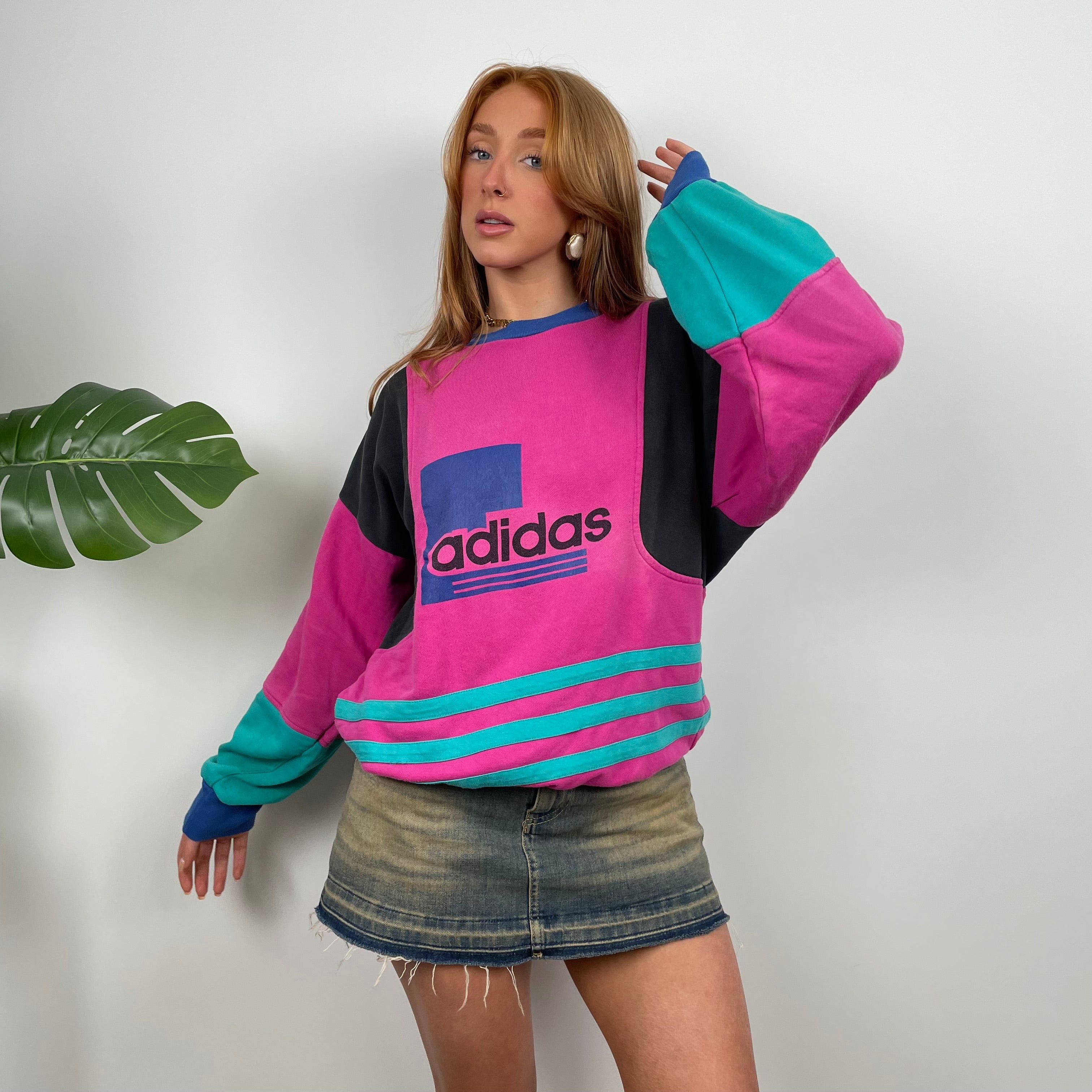 Adidas Pink Colour Block Sweatshirt (M)