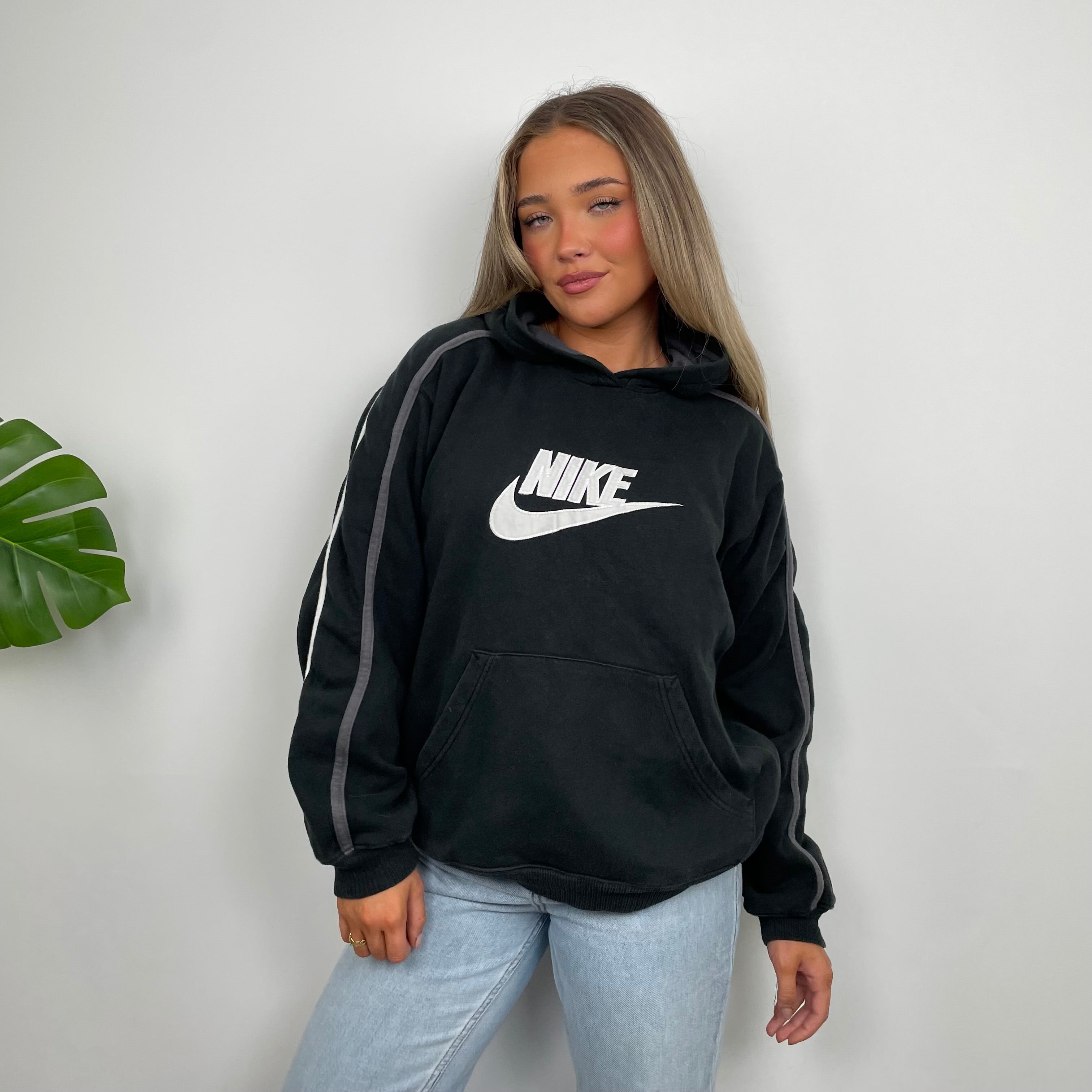 Nike Black Embroidered Spell Out Hoodie (M)