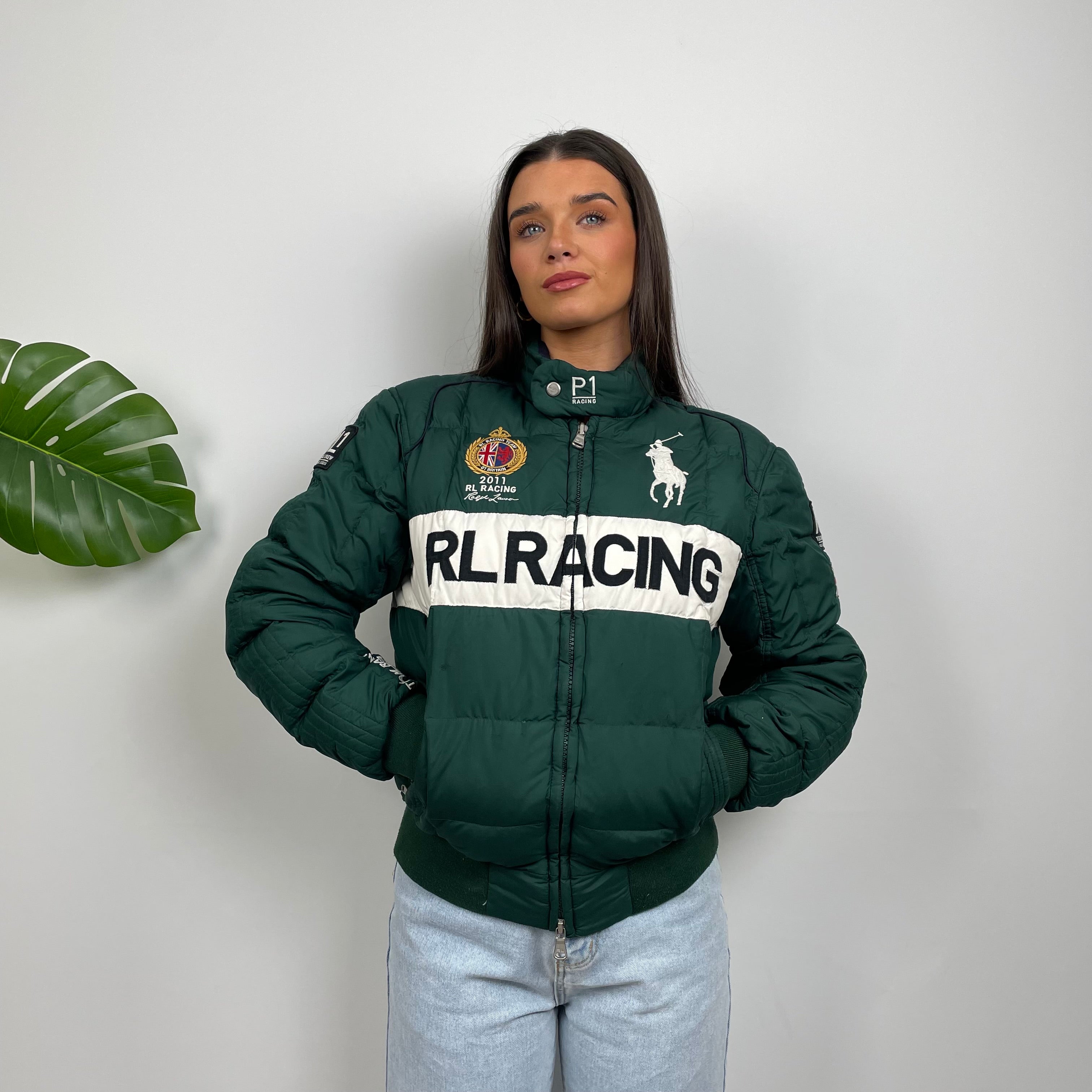 Polo Ralph Lauren Racing Green Embroidered Logo Puffer Jacket (M)