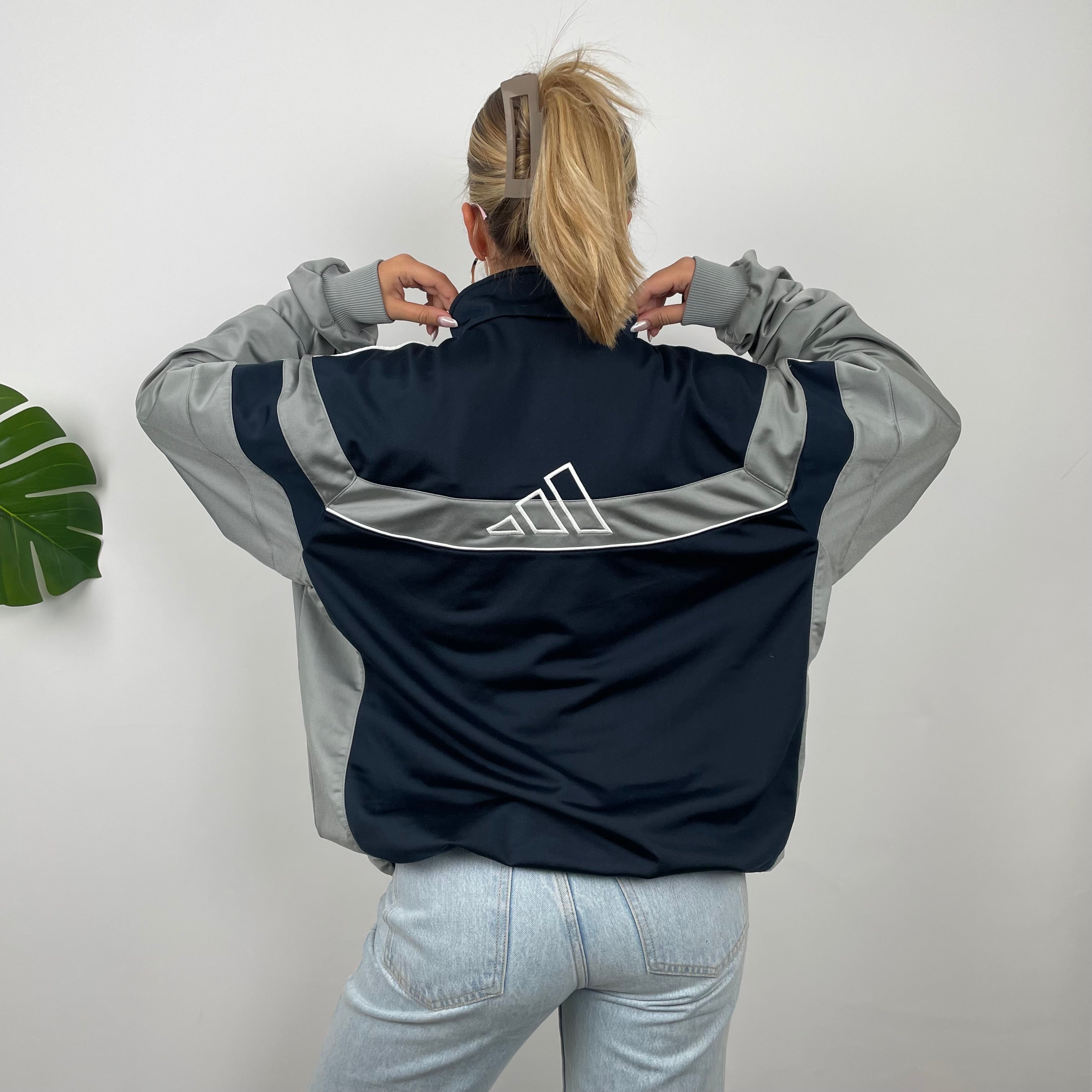 Adidas Embroidered Spell Out Zip Up Track Jacket (L)