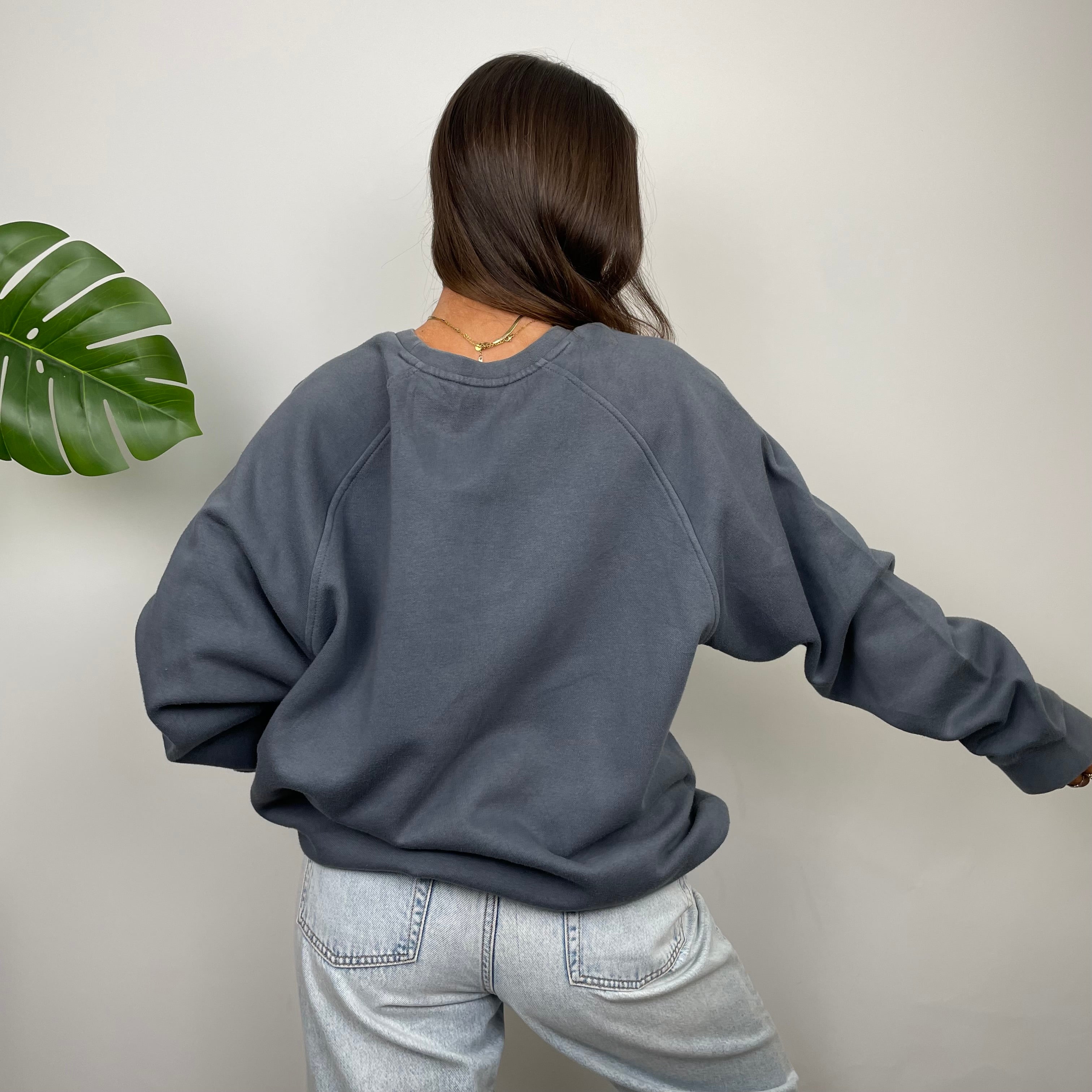 Nike Grey Embroidered Swoosh Sweatshirt (L)