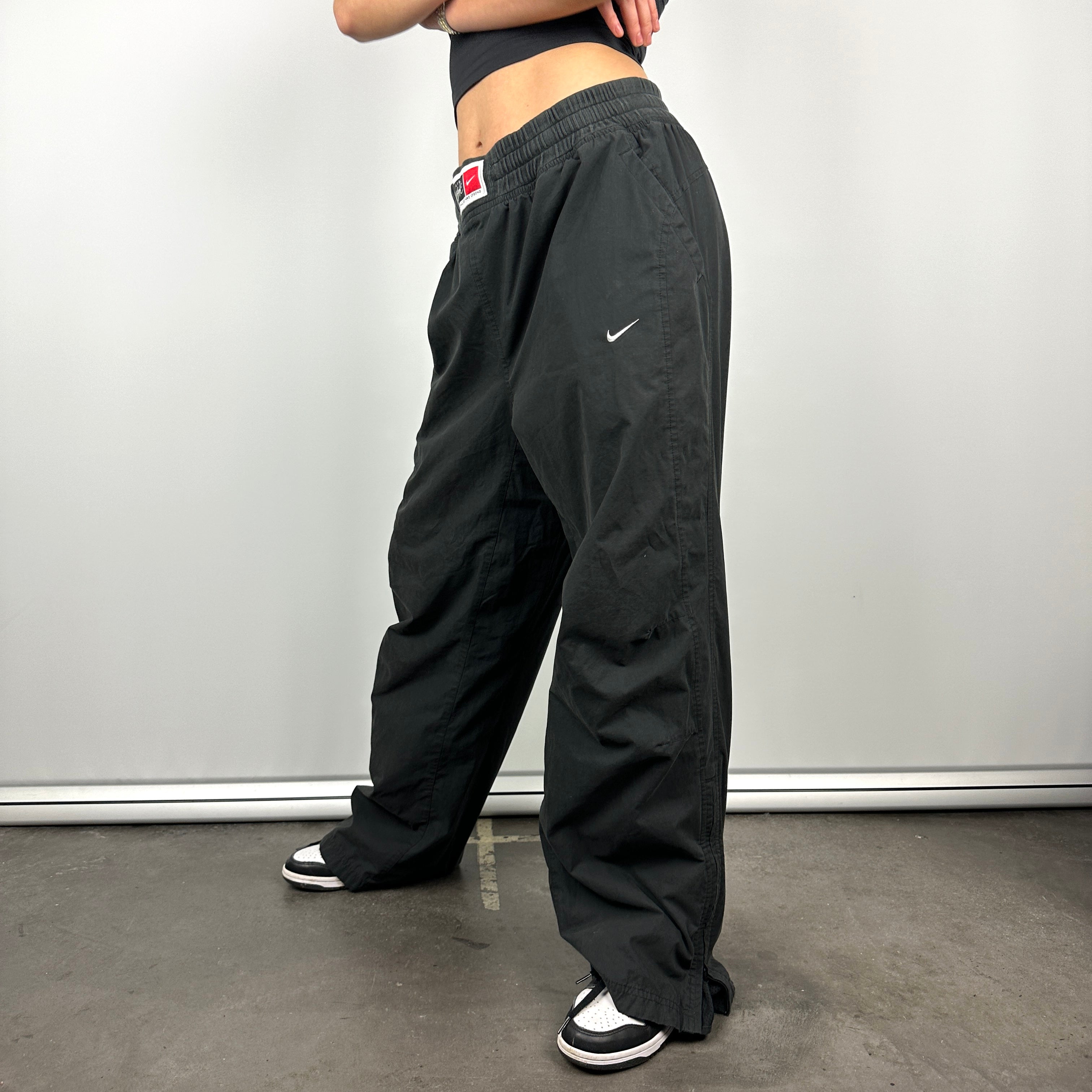 Nike Air Black Embroidered Spell Out Track Pants (L)