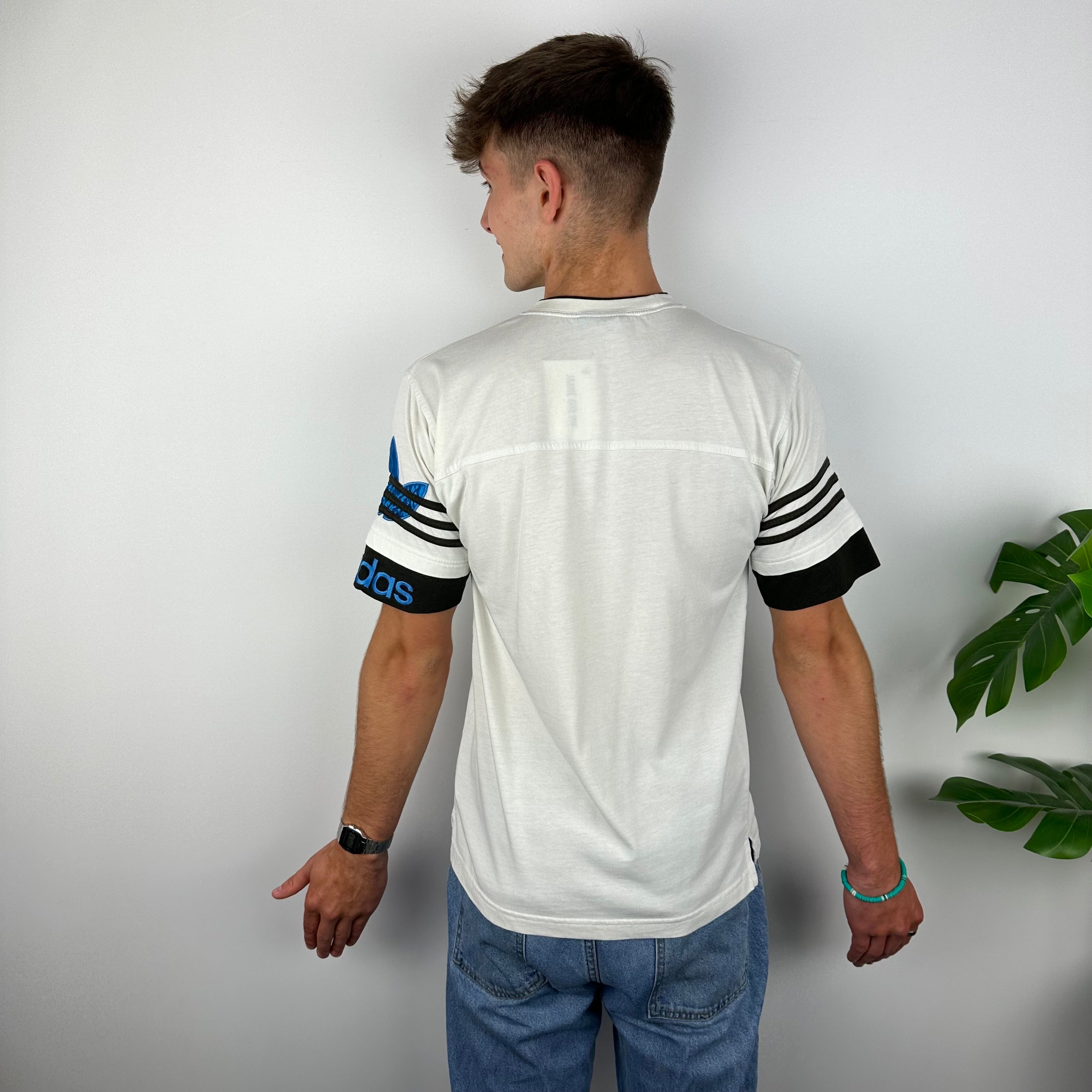 Adidas RARE White Embroidered Spell Out T Shirt (M)