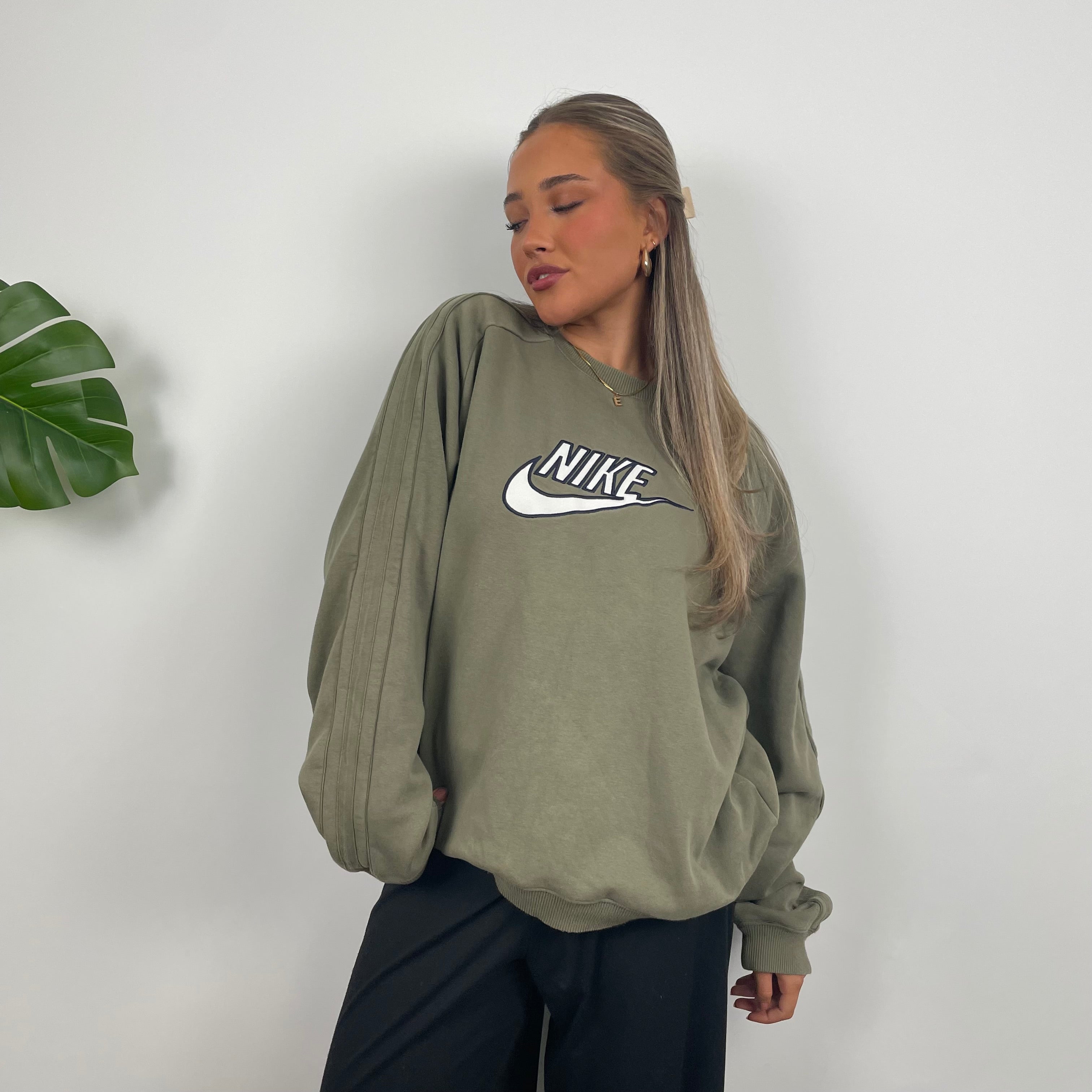 Nike Green Embroidered Spell Out Sweatshirt (M)