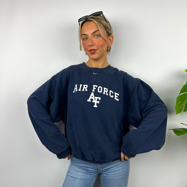 Nike x Air Force Navy Spell Out Sweatshirt (S)