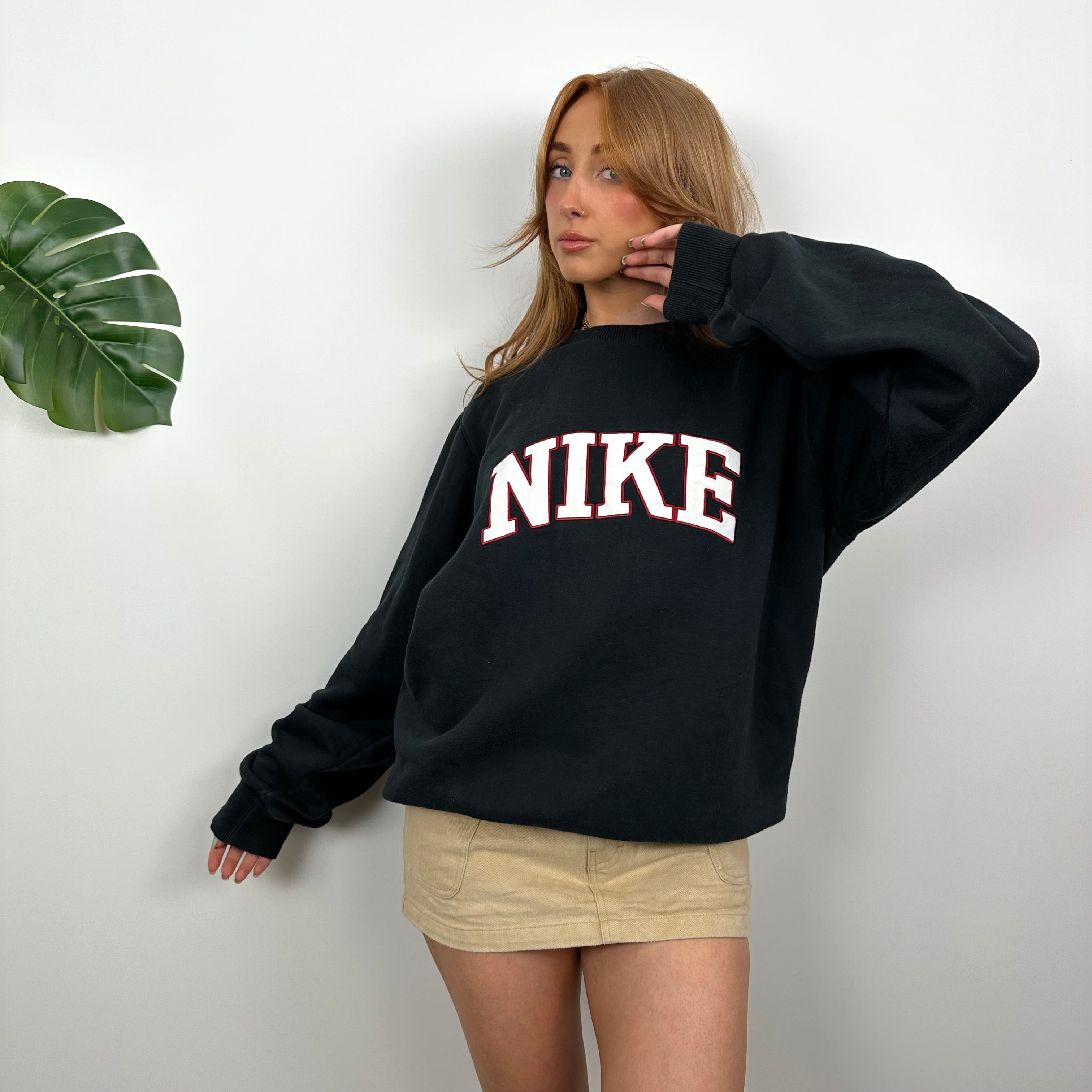 Nike Black Embroidered Spell Out Sweatshirt (M)