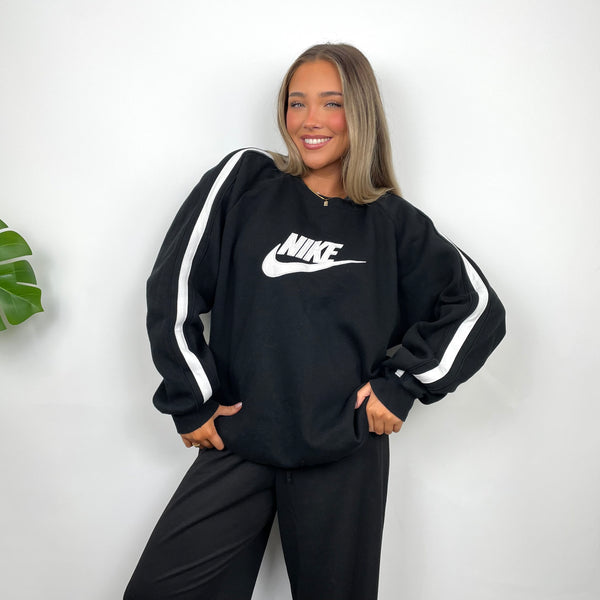 Nike Black Embroidered Spell Out Sweatshirt (XL)