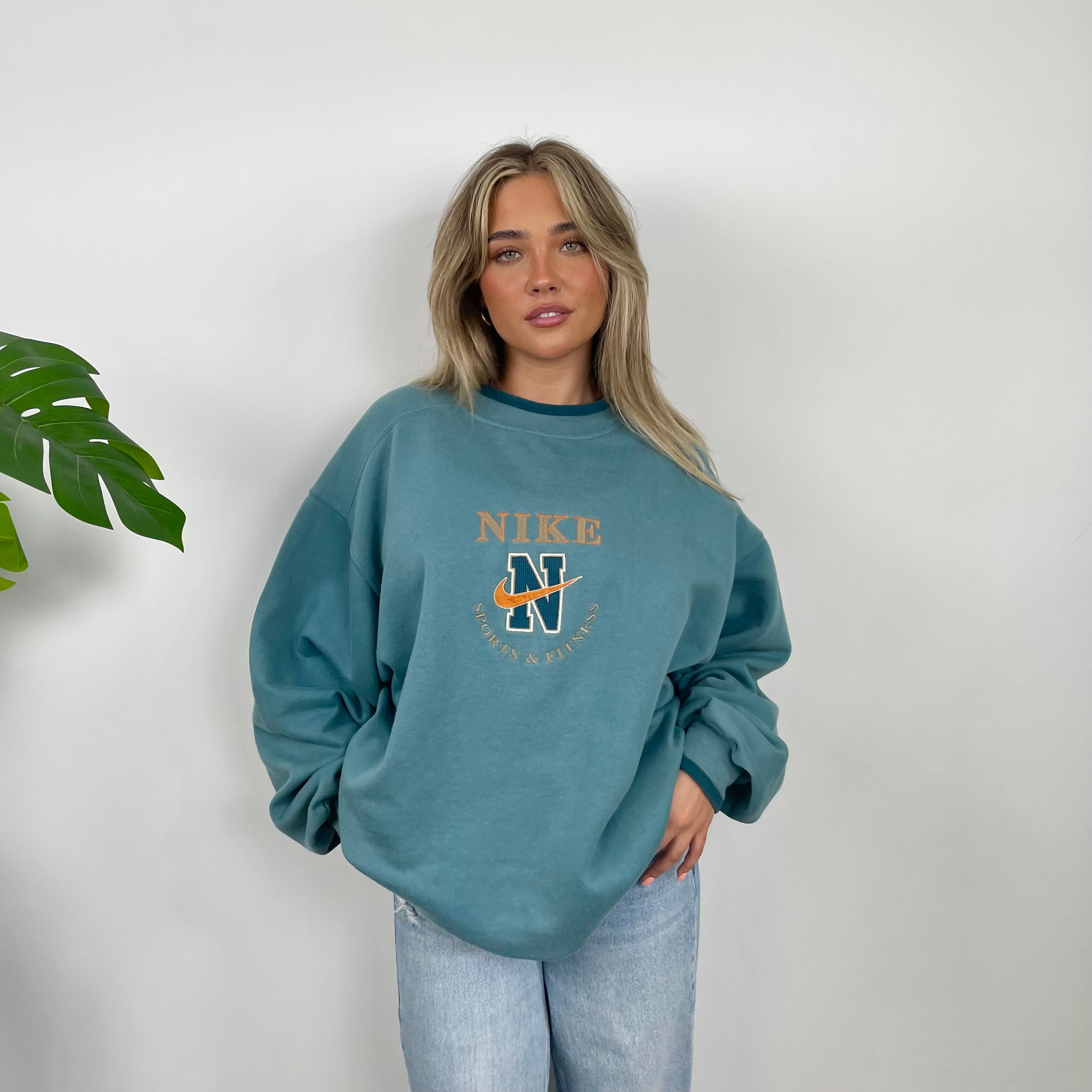 Nike Green Embroidered Swoosh Sweatshirt (XL)