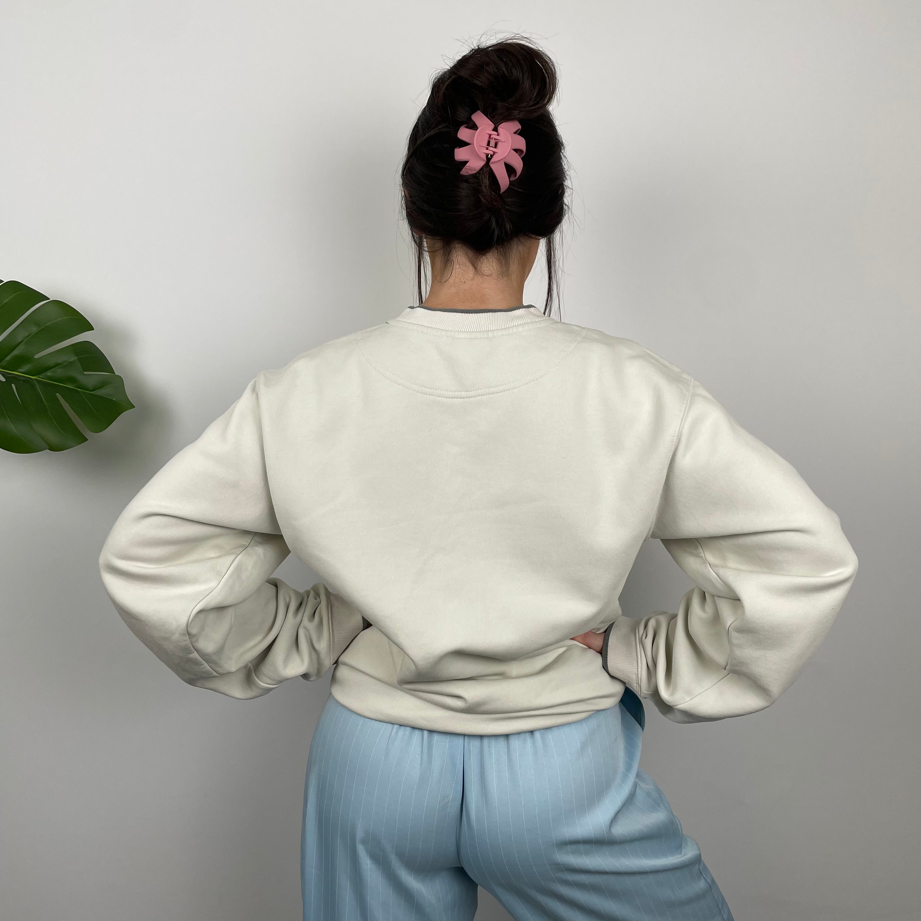 Nike Cream Embroidered Swoosh Sweatshirt (L)