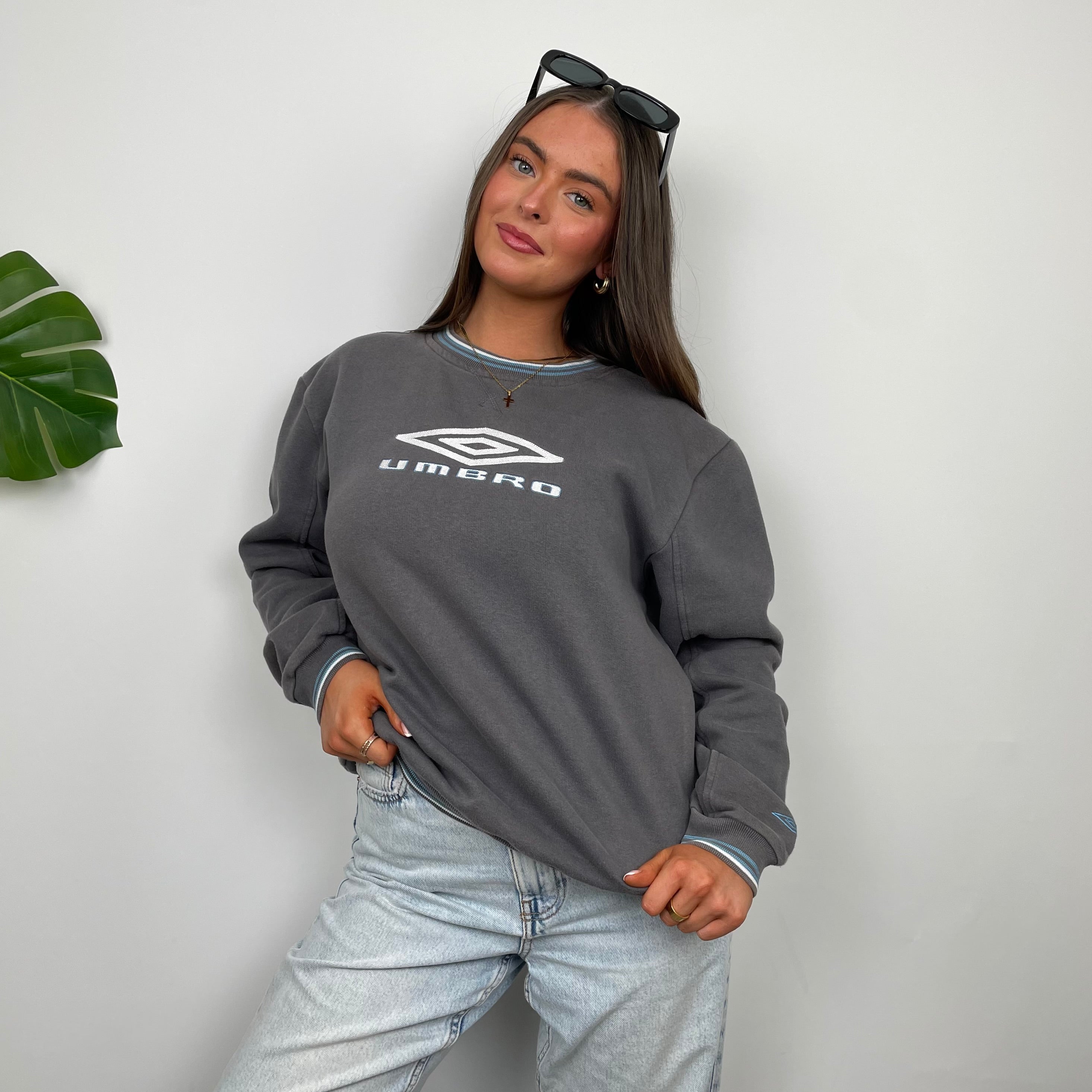 Umbro Grey Embroidered Spell Out Sweatshirt (S)