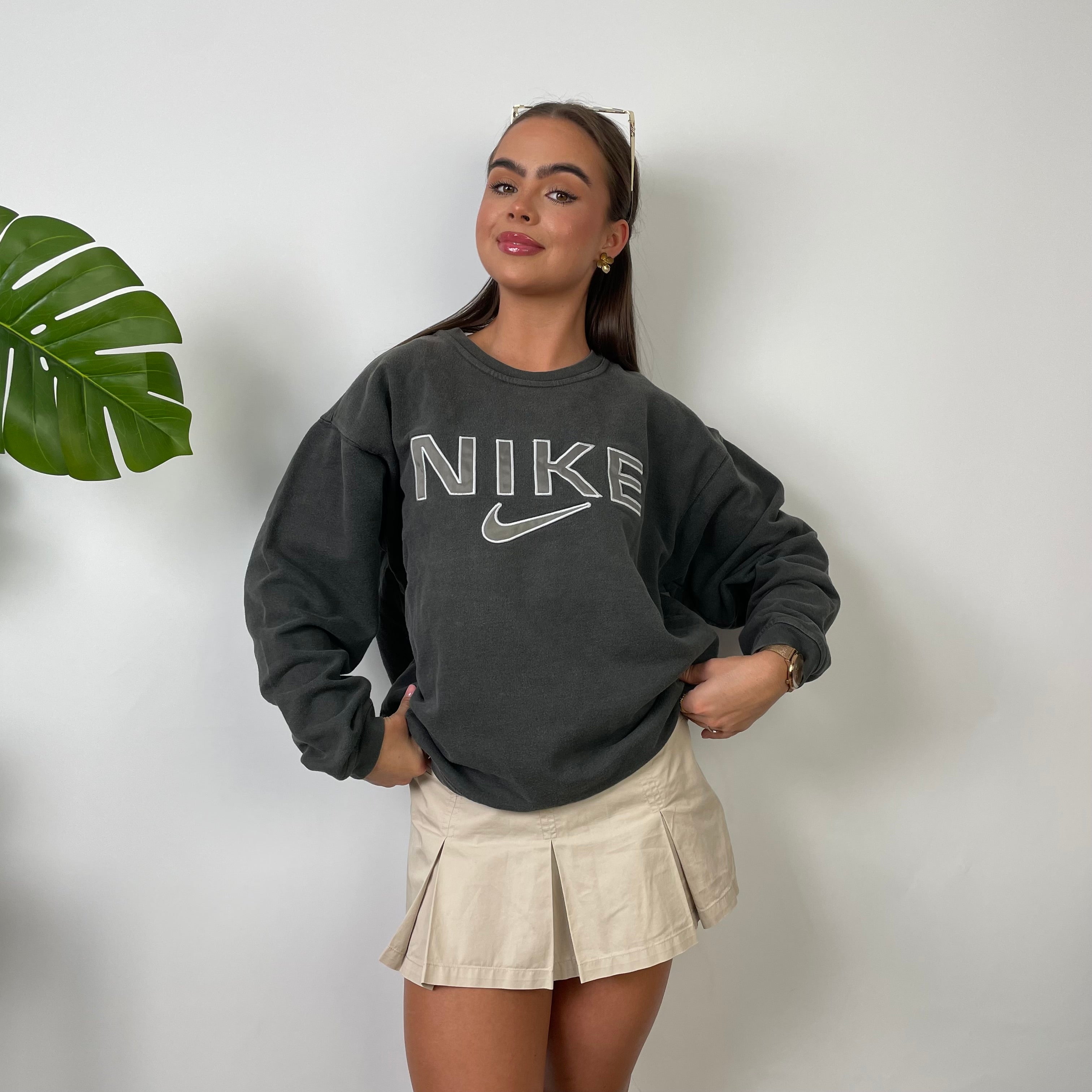 Nike Grey Embroidered Spell Out Sweatshirt (S)