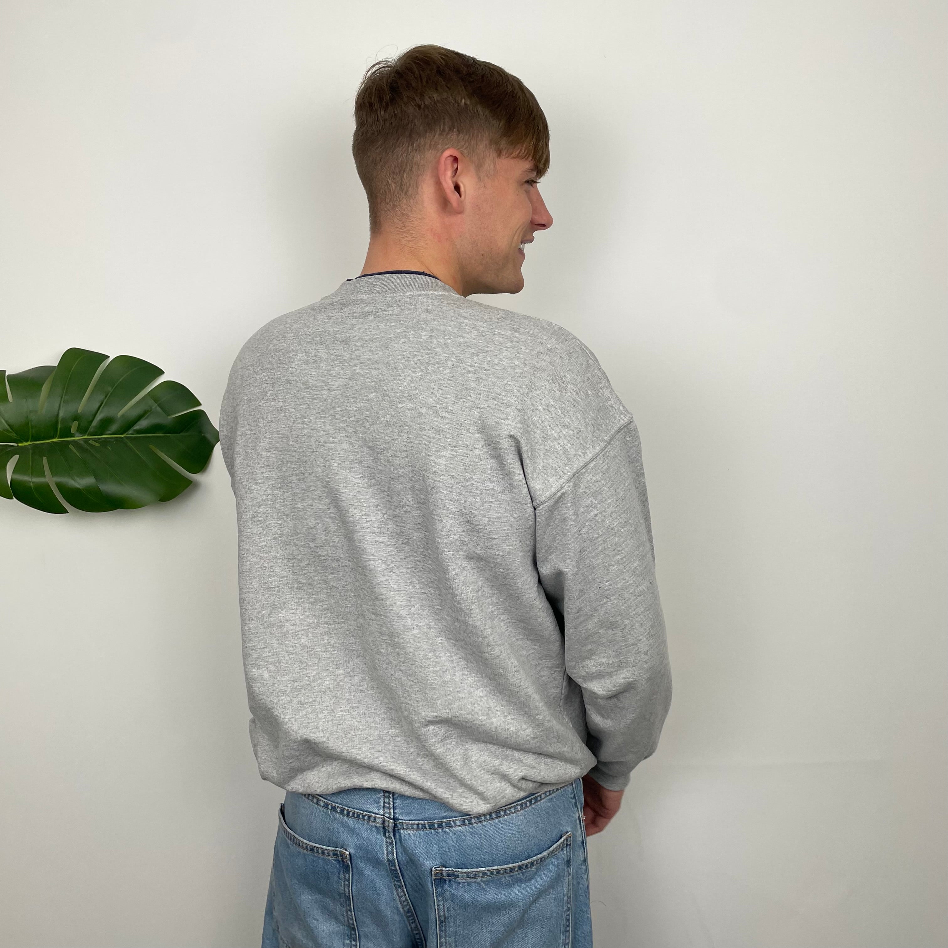 Chaps Ralph Lauren Grey Embroidered Spell Out Sweatshirt (L)