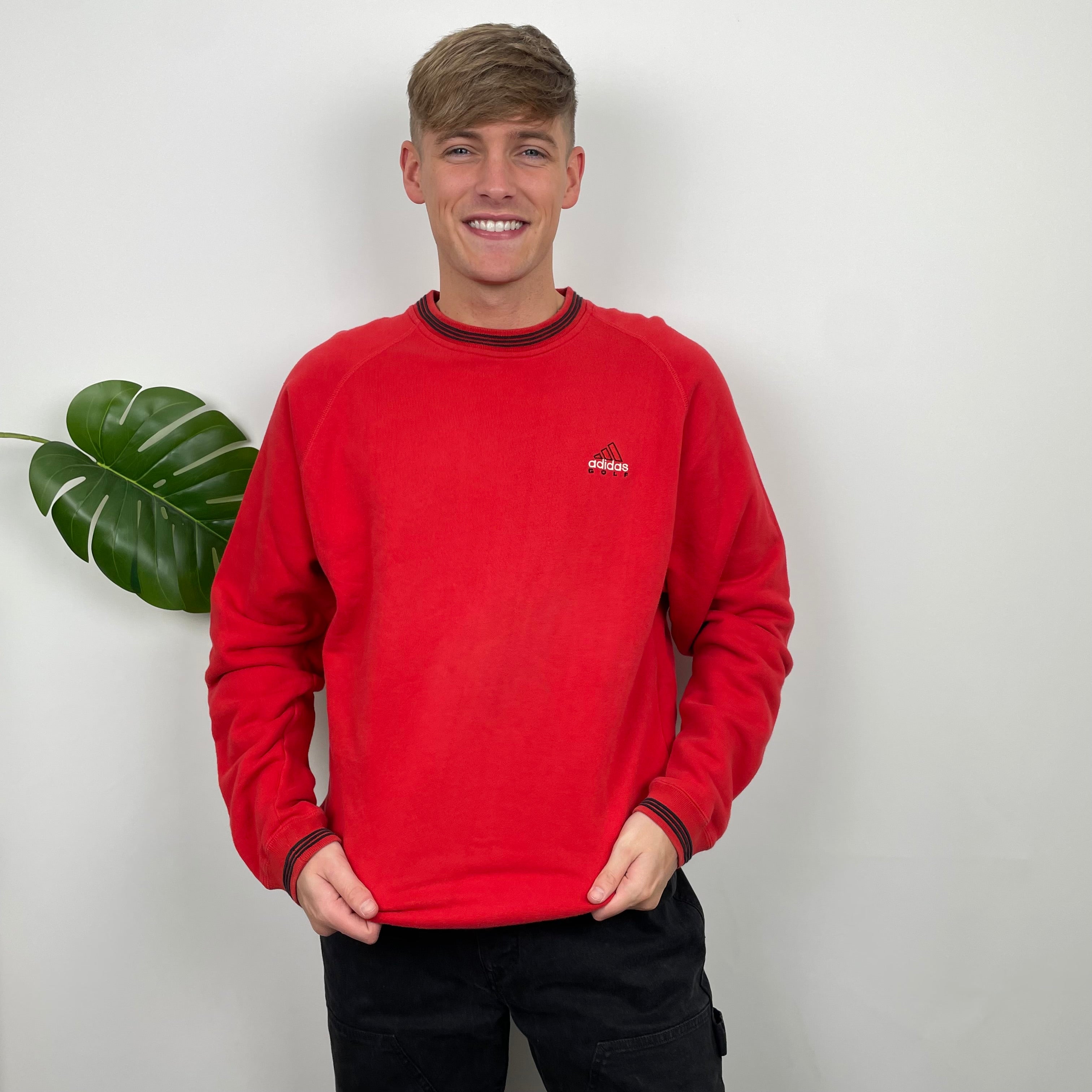 Adidas Golf RARE Red Embroidered Spell Out Sweatshirt (L)