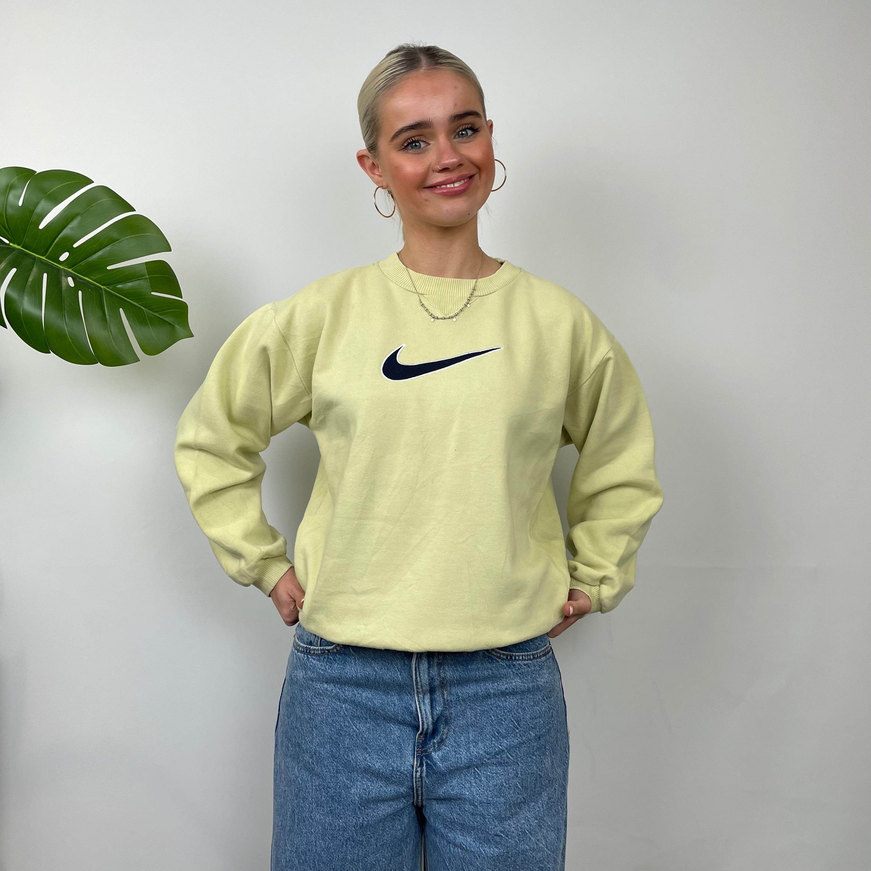 Nike Lime Embroidered Swoosh Sweatshirt (S)