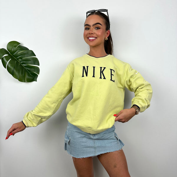 Nike Lime Embroidered Spell Out Sweatshirt (S)