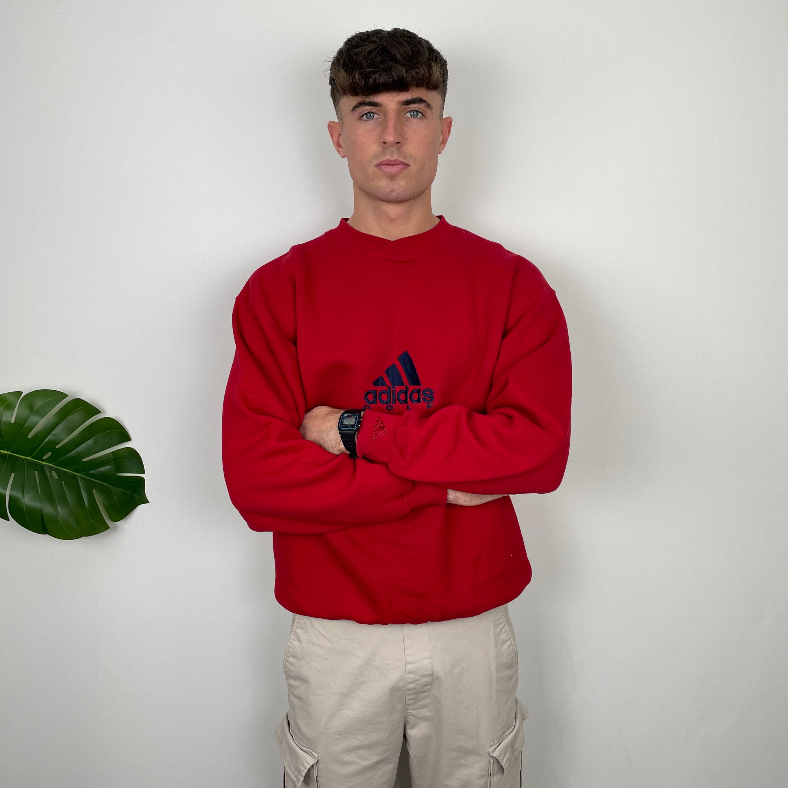 Adidas Golf RARE Red Embroidered Spell Out Sweatshirt (L)