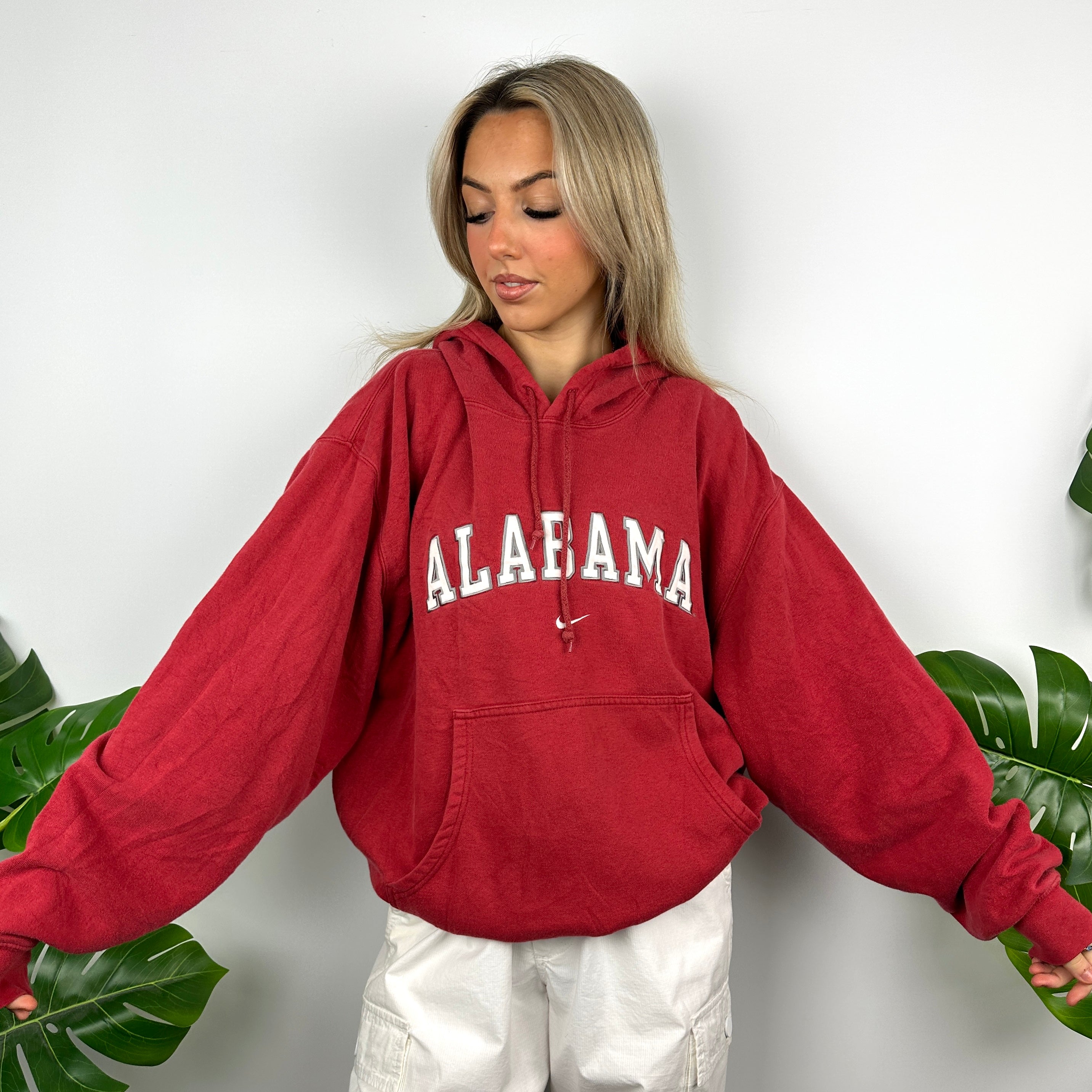 Nike x Alabama Red Embroidered Spell Out Hoodie (L)