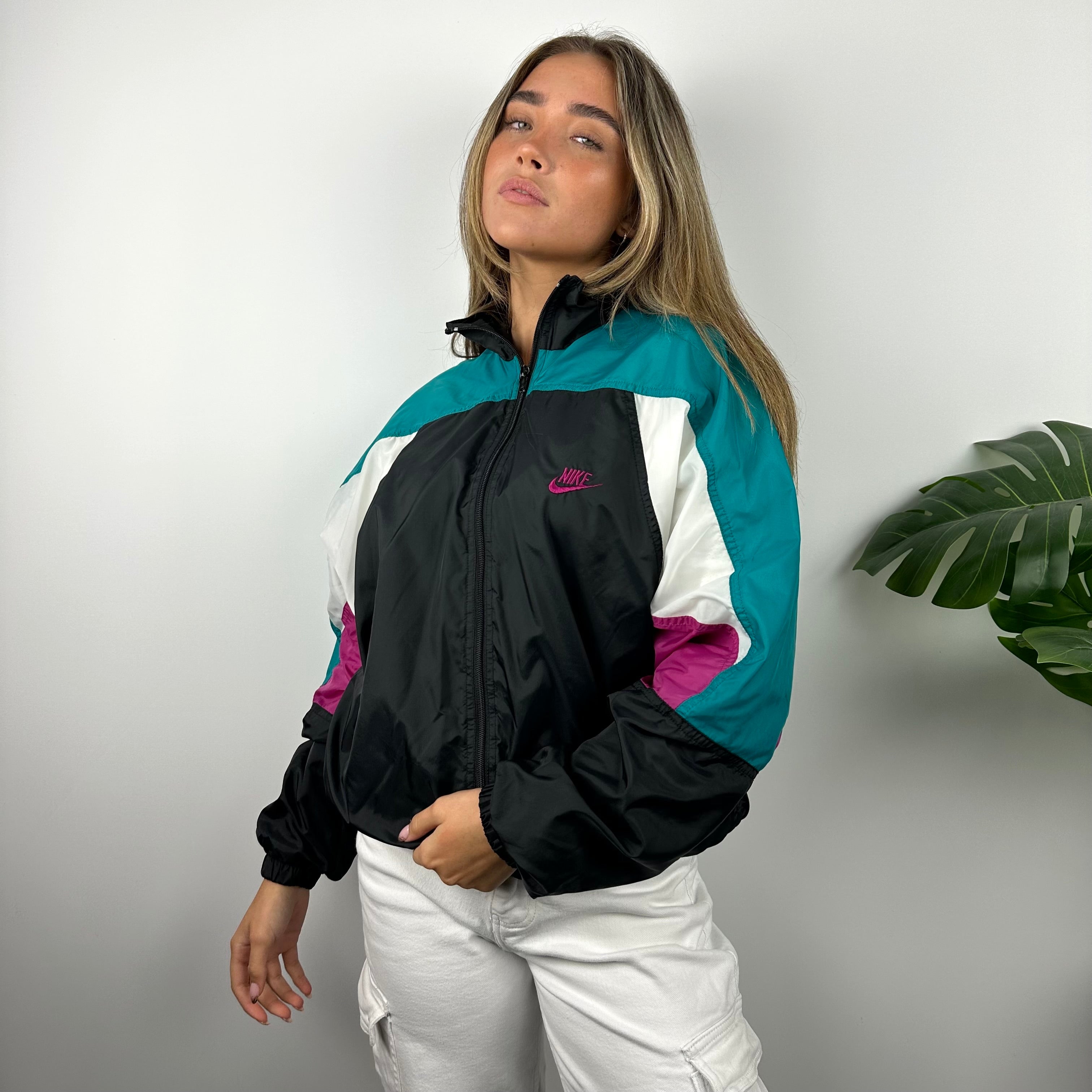 Nike Colour Block Embroidered Spell Out Windbreaker Jacket (S)