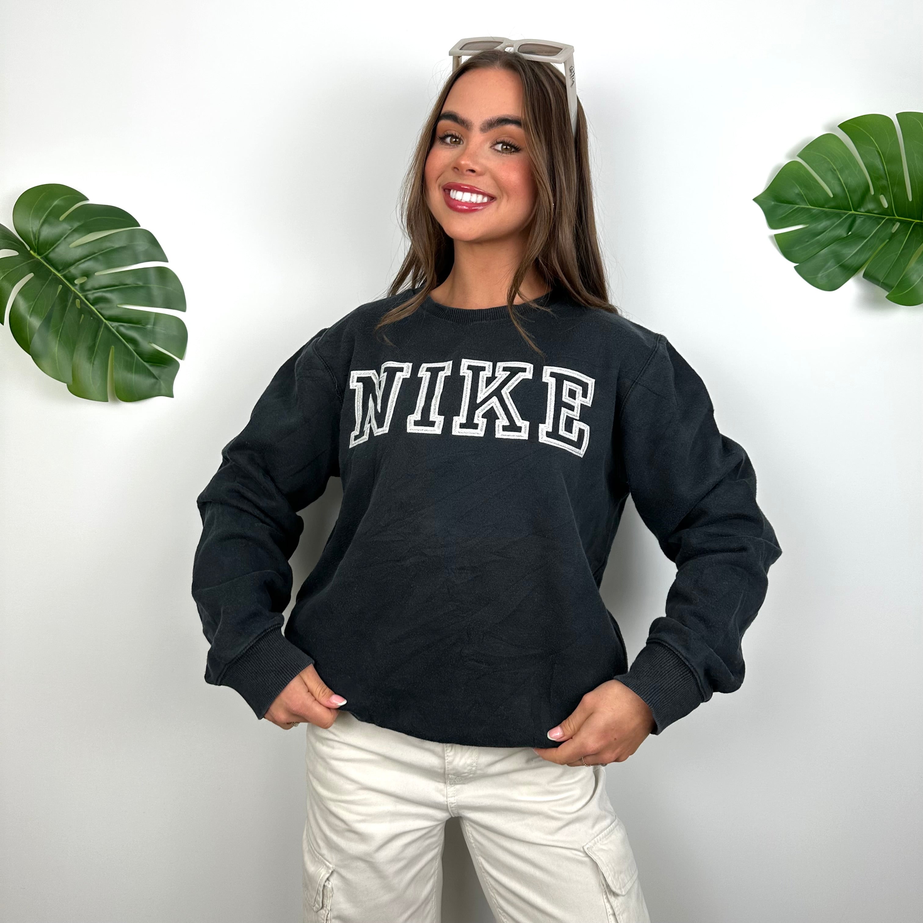 Nike Black Embroidered Spell Out Sweatshirt (S)