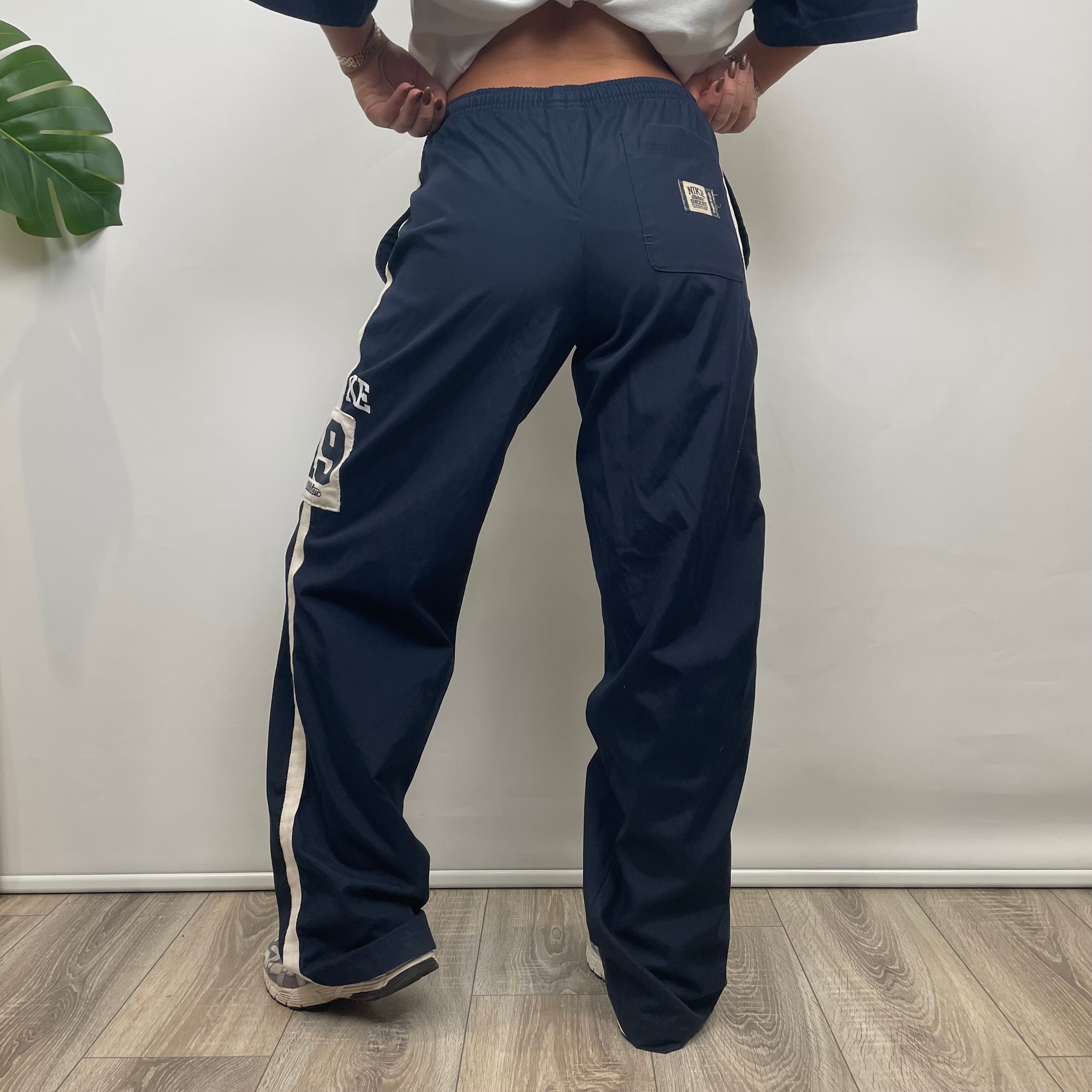 Nike Navy Embroidered Swoosh Track Pants (S)