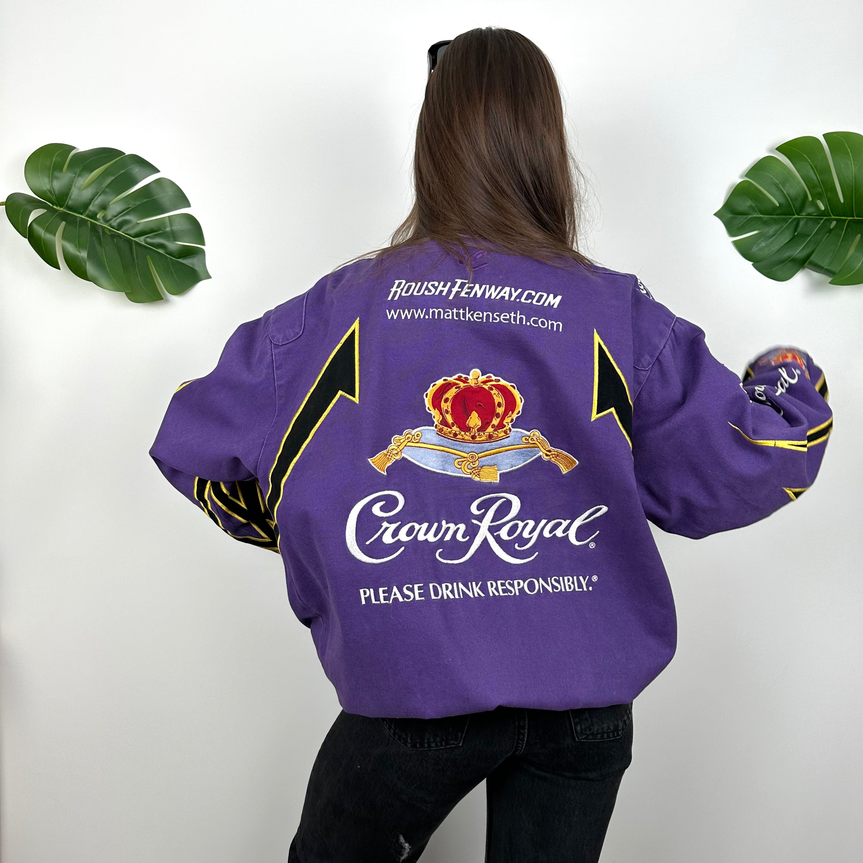 JH Design Crown Royal Purple NASCAR Racing Jacket (M)