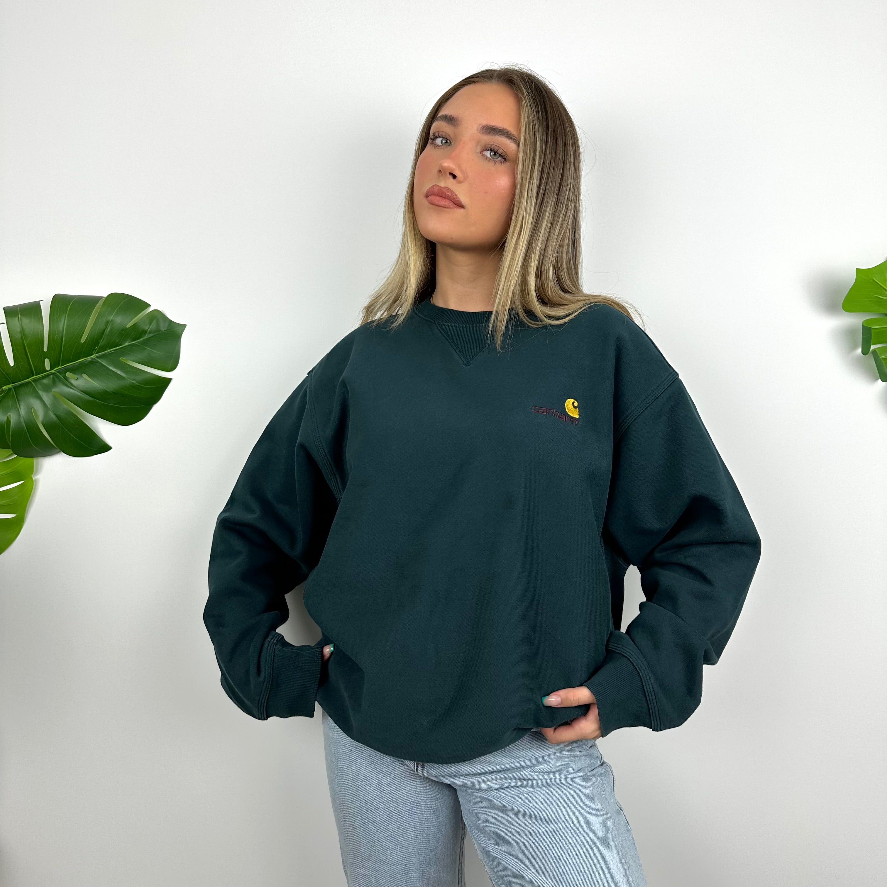 Carhartt Green Embroidered Spell Out Sweatshirt (L)