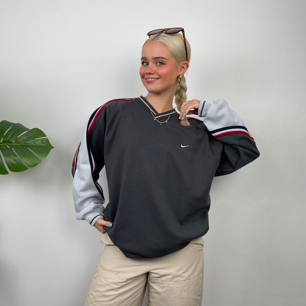 Nike Black Embroidered Swoosh Sweatshirt (L)