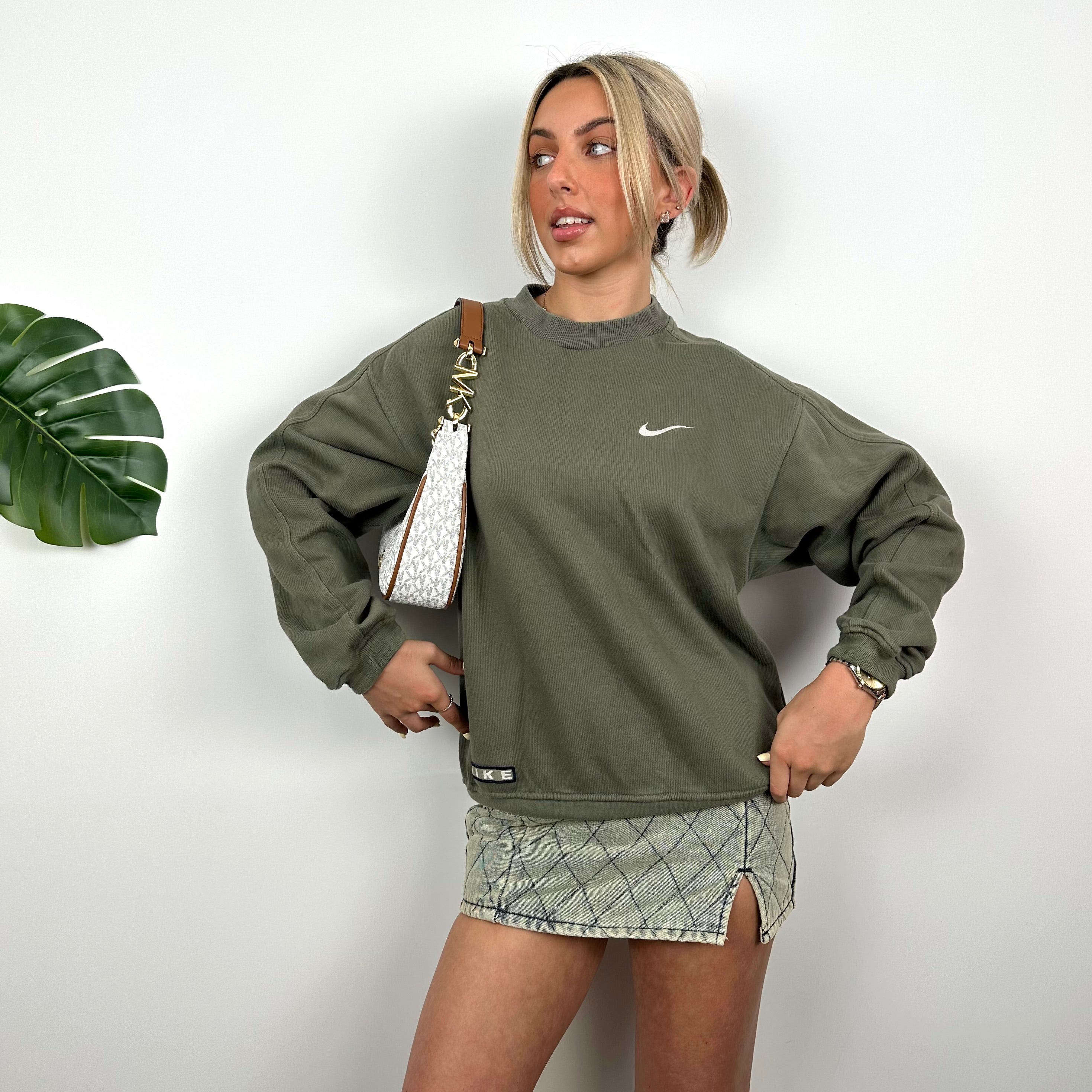 Nike Green Embroidered Spell Out Sweatshirt (S)