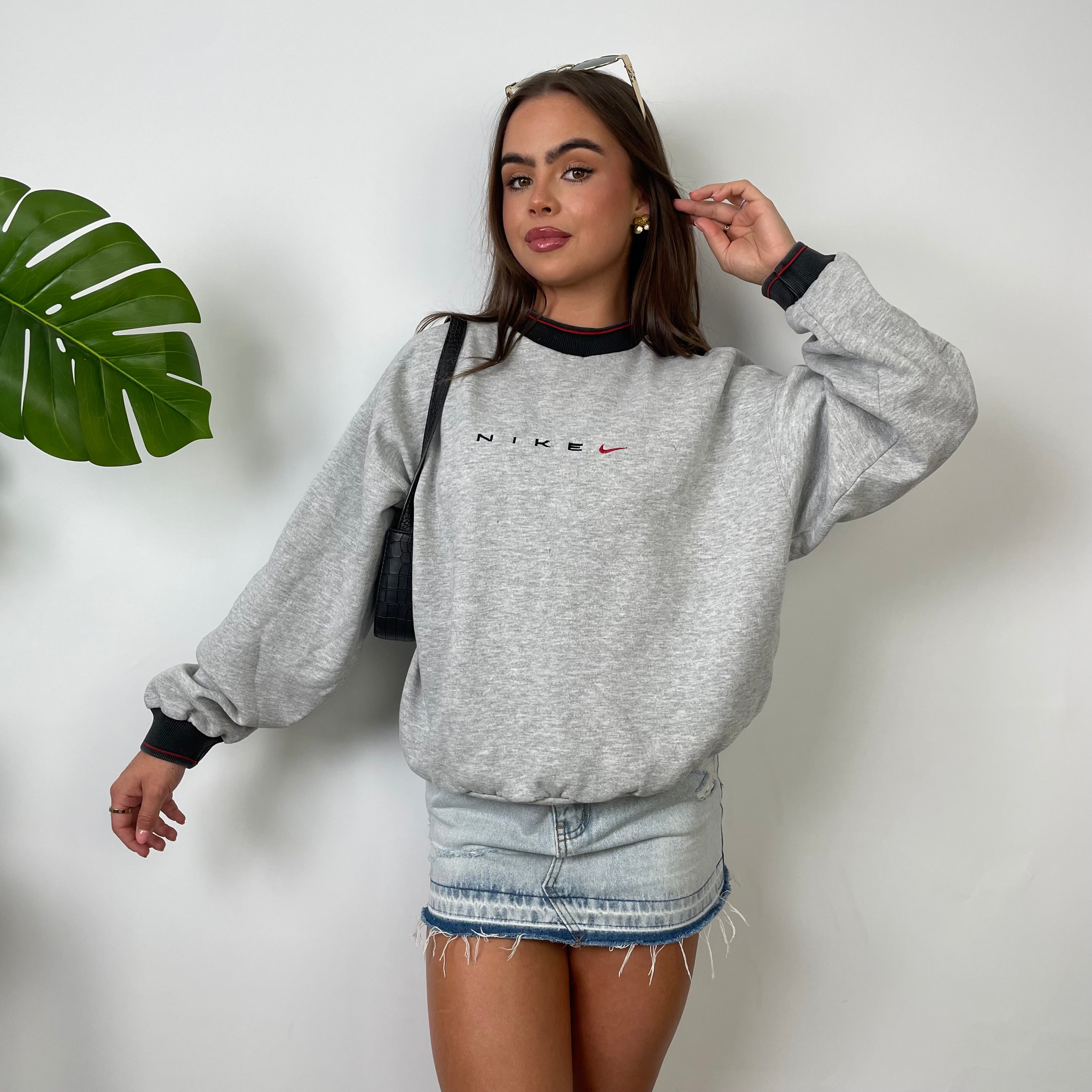 Nike Grey Embroidered Spell Out Sweatshirt (S)